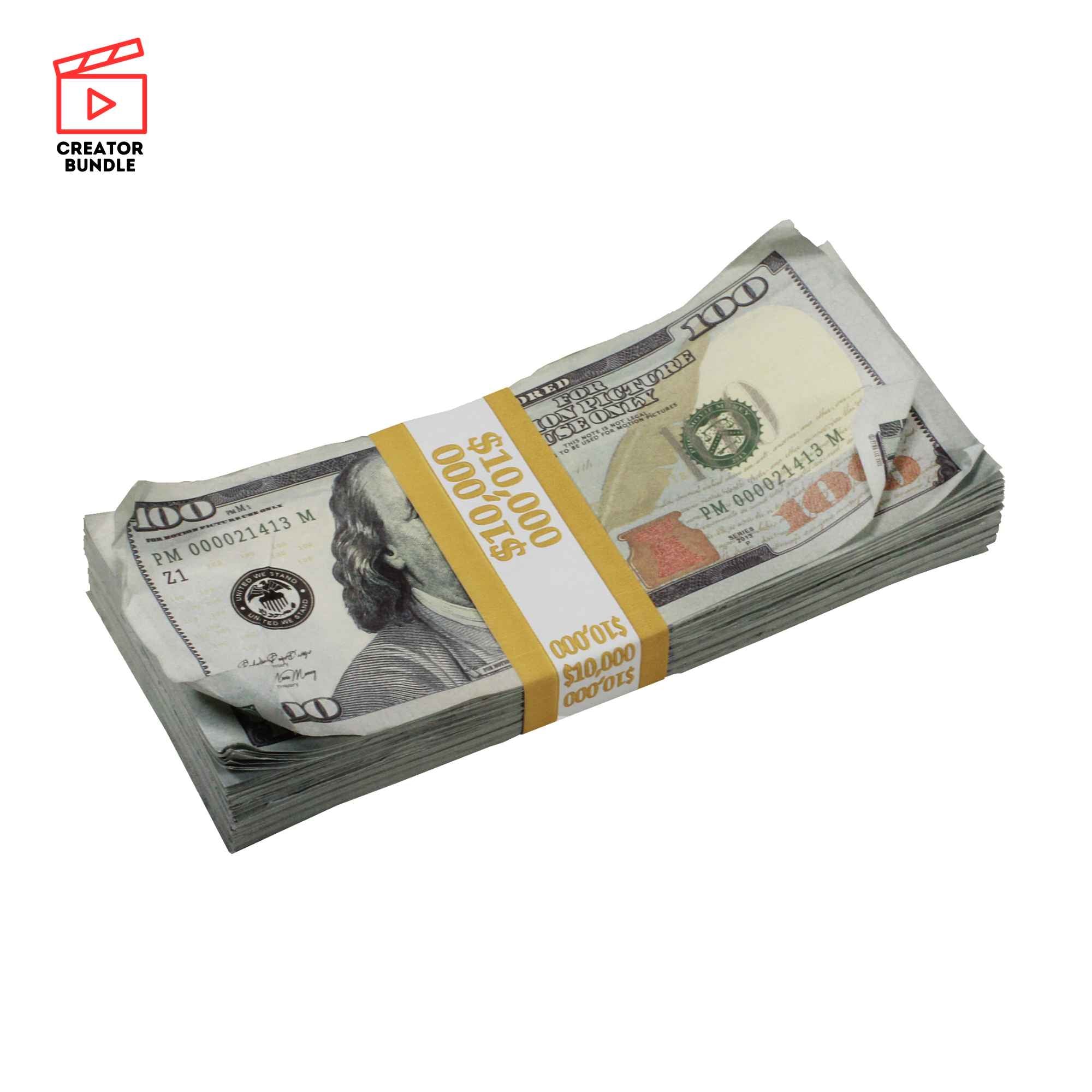 Essential Filmmaker's Prop Pack: New Series Aged $20 & $100 Full Print Stacks - Prop Movie Money