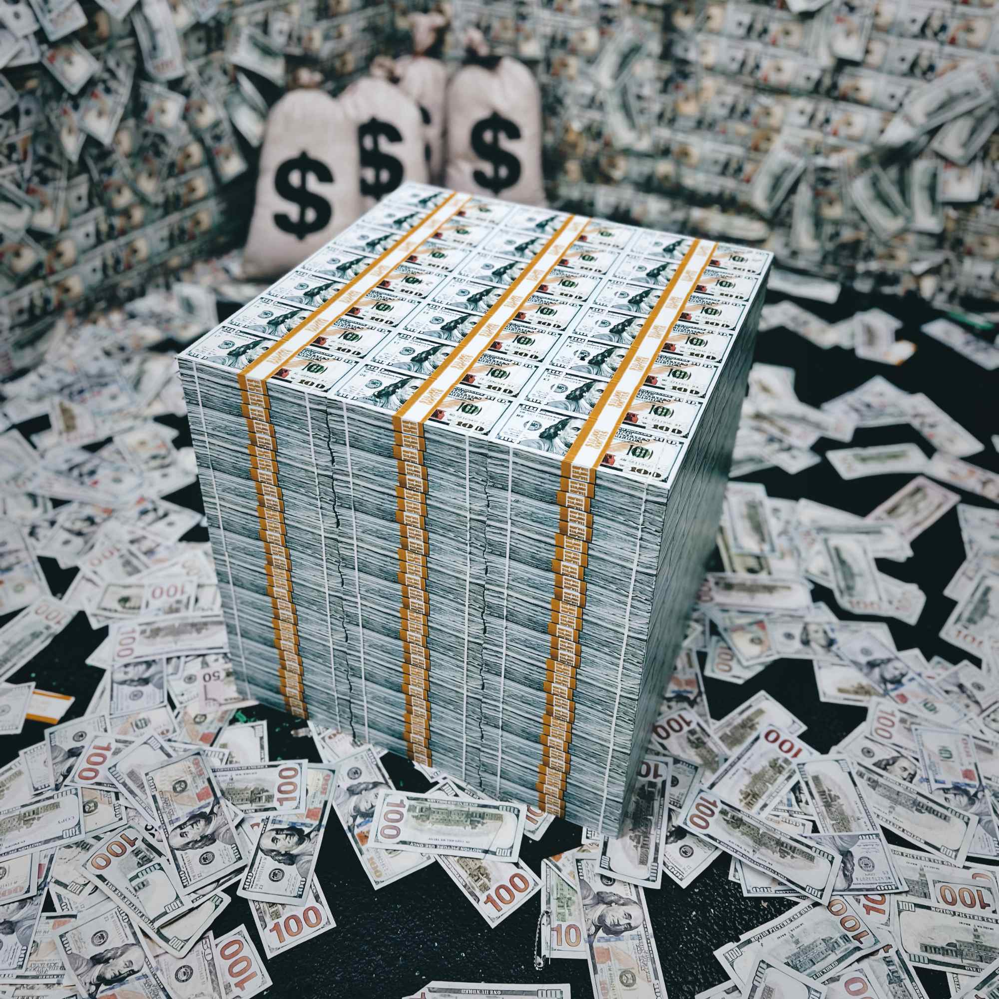 Million Dollar Prop Money Pallet Cube Table - Prop Movie Money