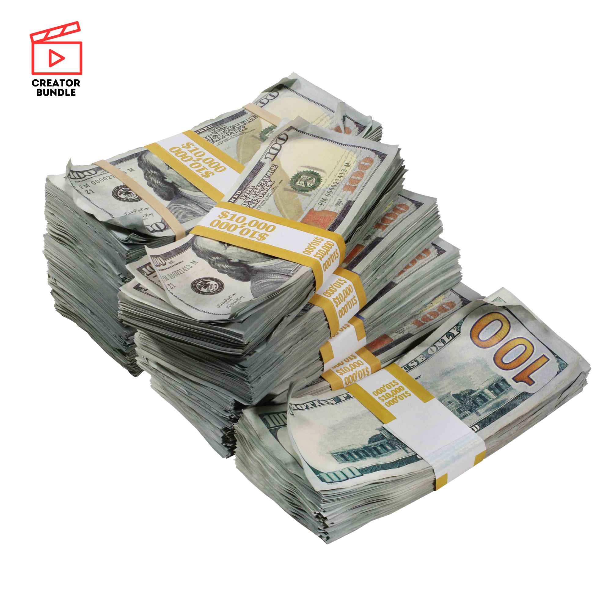 Pro Filmmaker Deluxe Collection: Aged $50K Blank Filler & $50K Full Print Bundle - Prop Movie Money