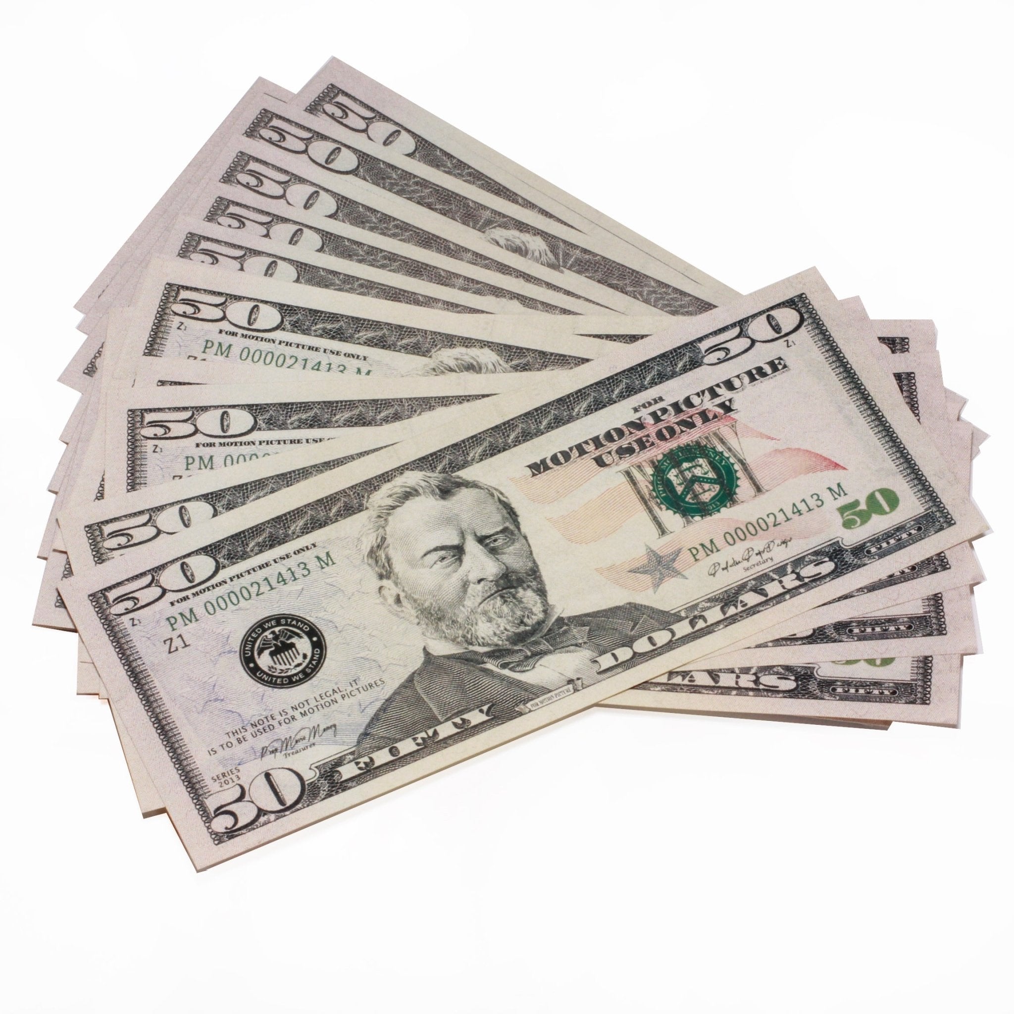 $1850 New Style Mixed (50) Bill Pack - Prop Movie Money