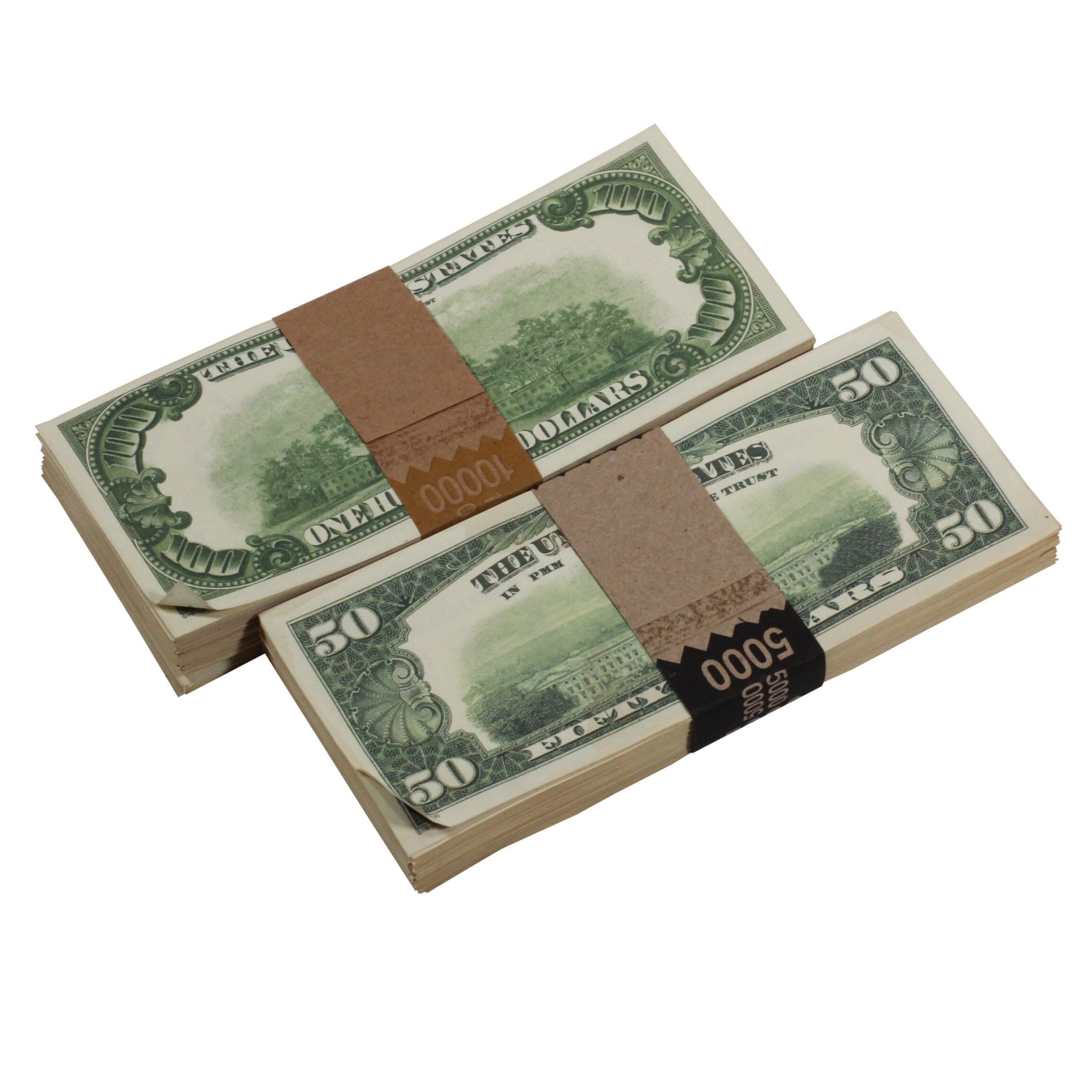 1980 Series Mix $15,000 Aged Full Print Prop Money Bundle - Prop Movie Money