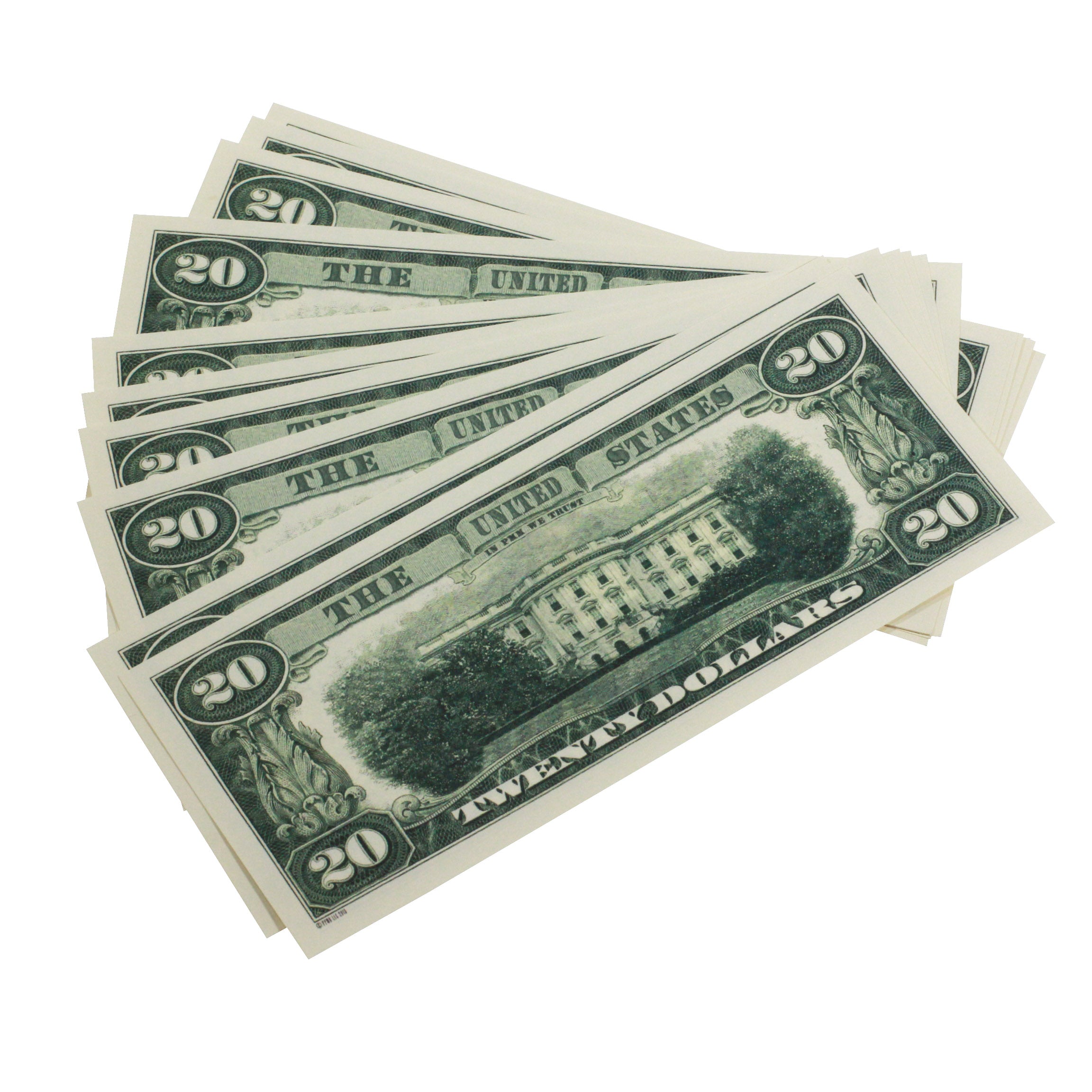 Series 1980s $20 Full Print Prop Money Stack - Prop Movie Money