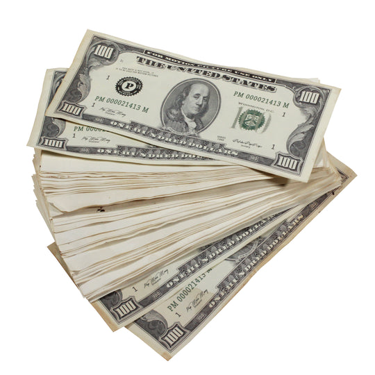 1980 Series $1,000,000 Aged Blank Filler Package - Prop Movie Money