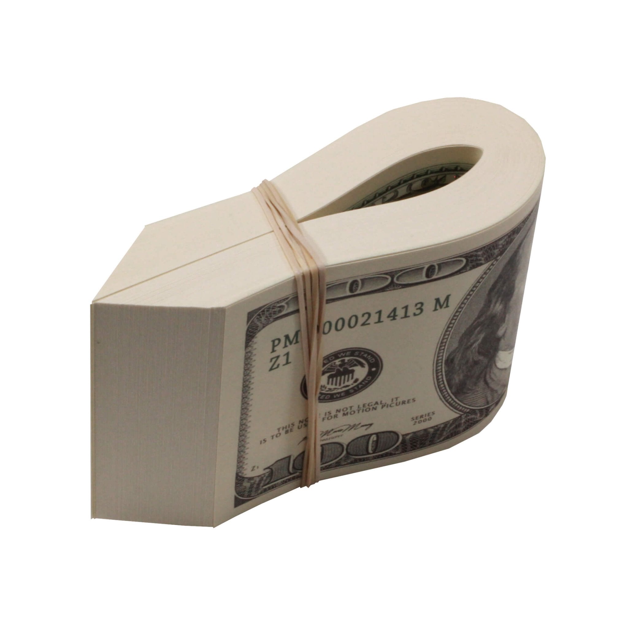 2000 Series $100,000 Blank Filler Fat Fold Bundle - Prop Movie Money