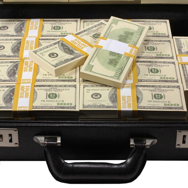 2000 Series $500,000 Blank Filler Prop Money Briefcase - Prop Movie Money