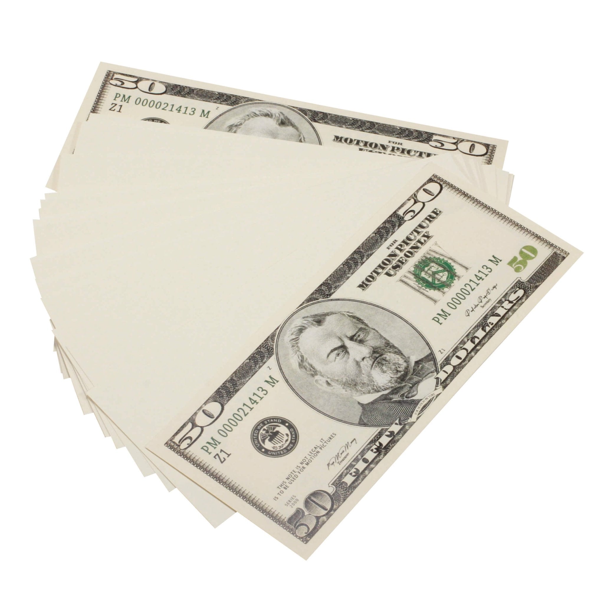 2000 Series Mix $17,000 Blank Filler Fat Fold Bundle - Prop Movie Money