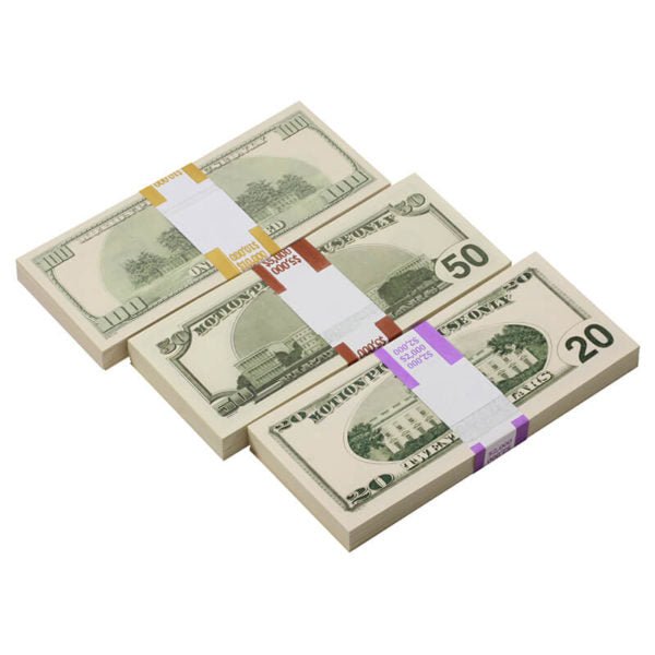 2000 Series Mix $17,000 Blank Filler Prop Money Bundle - Prop Movie Money