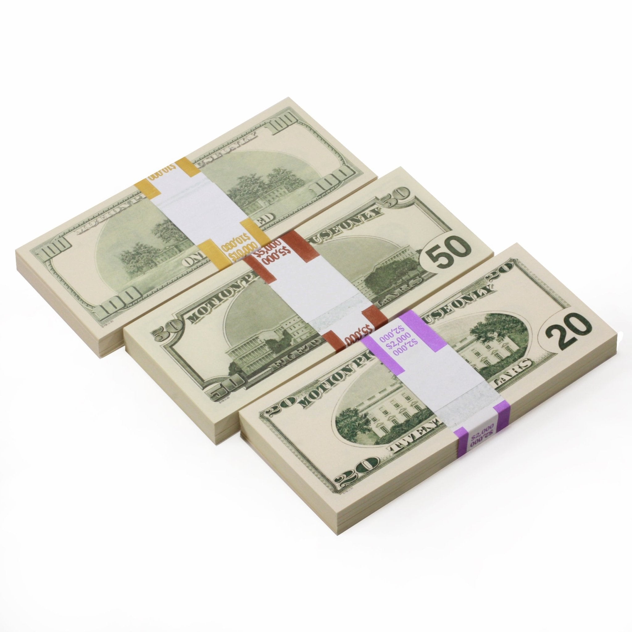 2000 Series Mix $17,000 Full Print Prop Money Package - Prop Movie Money