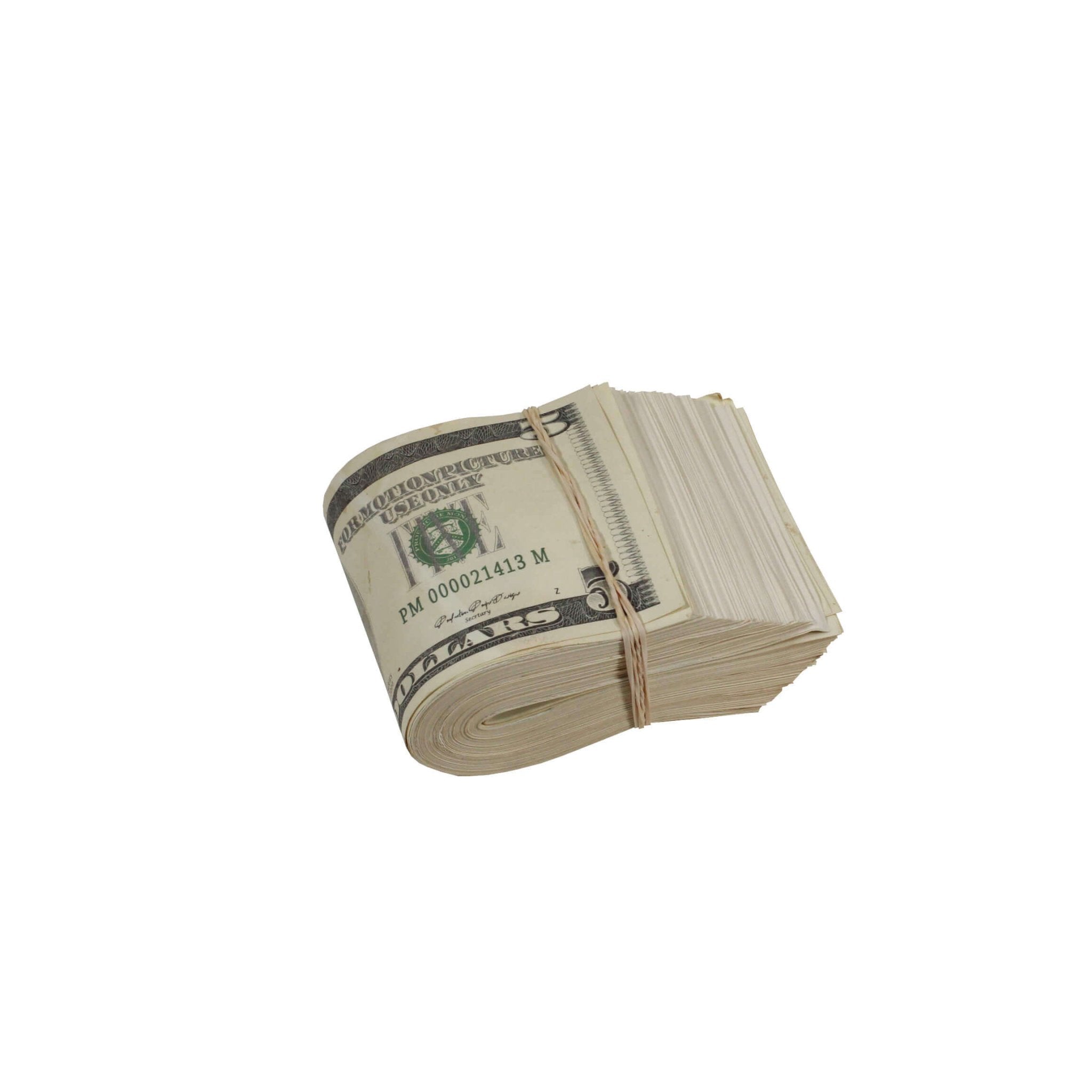 2000 Series Mix $18,500 Aged Blank Filler Fat Fold Bundle - Prop Movie Money