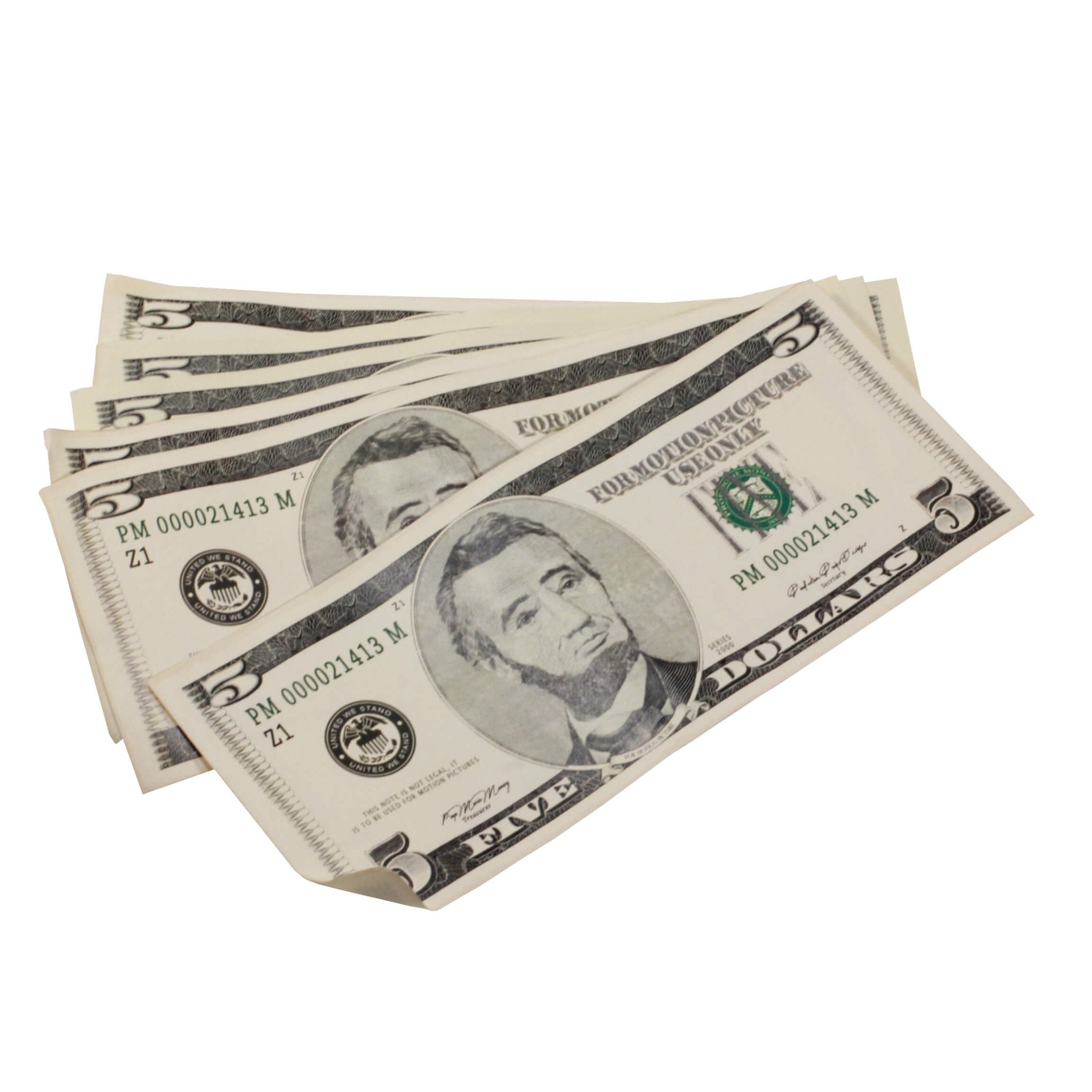 2000 Series Mix $18,500 Aged Full Print Fold Prop Money Bundle - Prop Movie Money