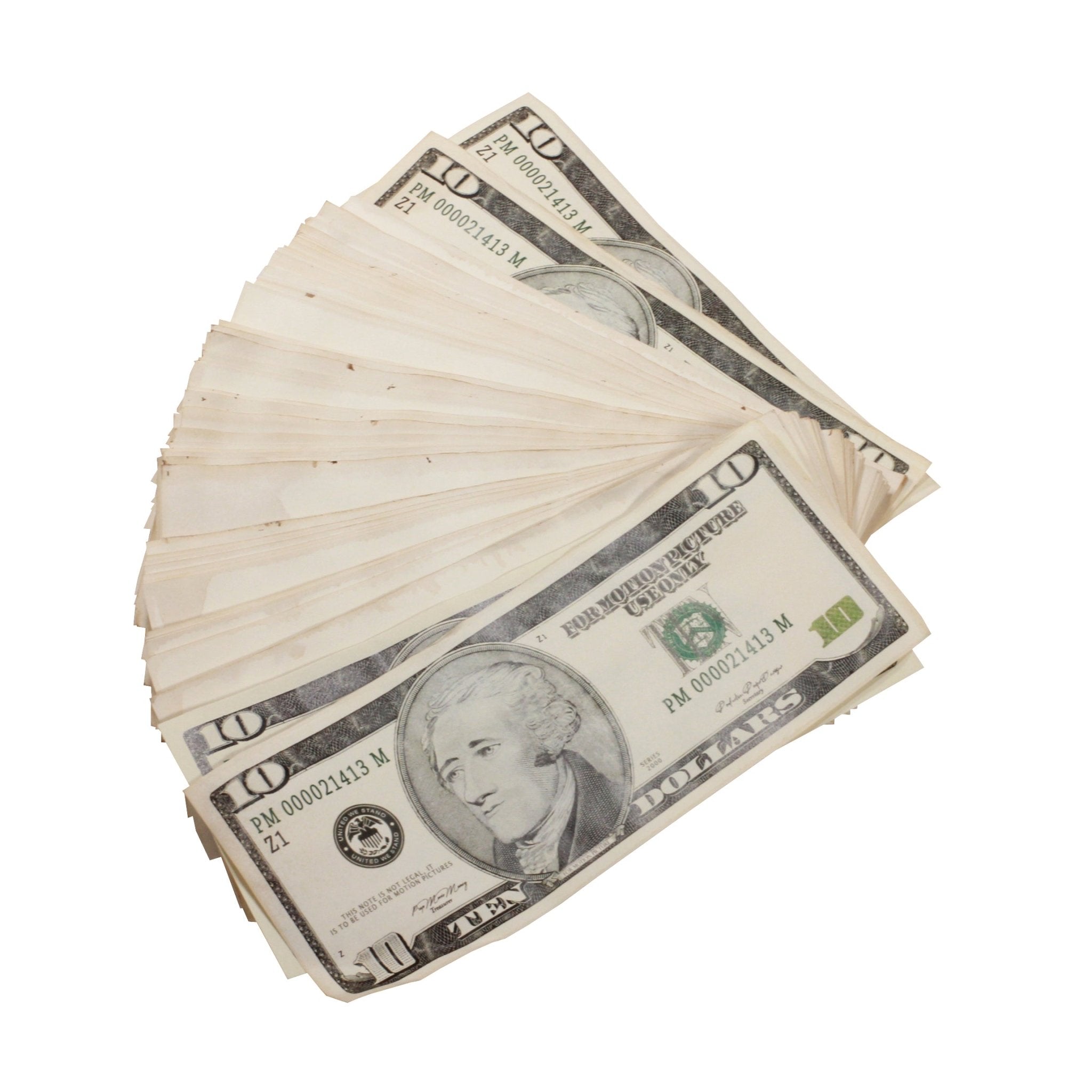 2000 Series Mix $18,600 Aged Blank Filler Fold Bundle - Prop Movie Money