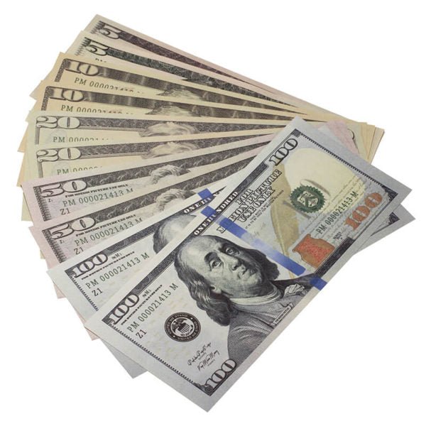 $370 New Style Mixed (10) Bill Pack - Prop Movie Money