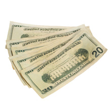 Load image into Gallery viewer, New Series $20&#39;s Aged $2,000 Full Print Prop Money Stack - Prop Movie Money