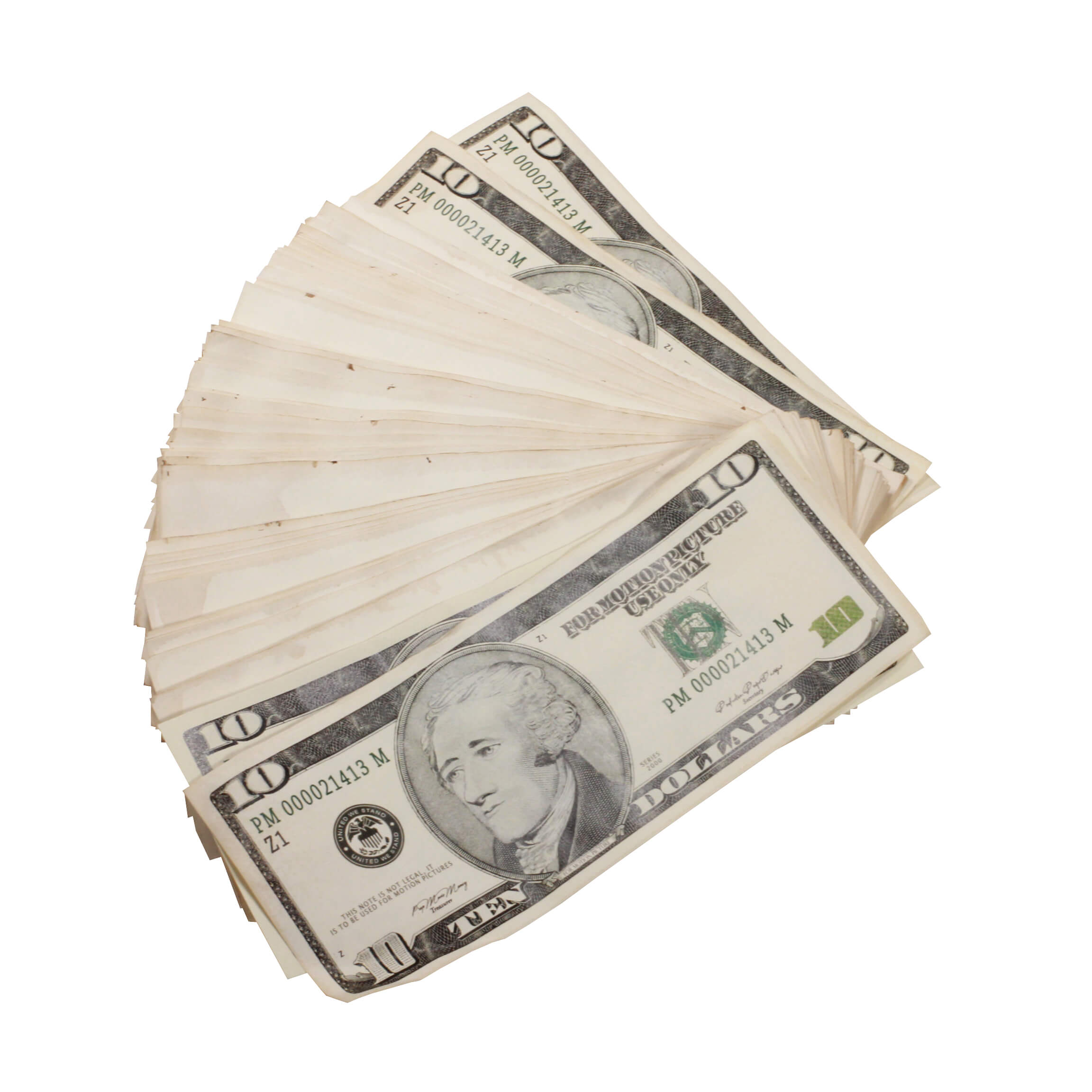 2000 Series Mix $18,500 Aged Blank Filler Fat Fold Bundle - Prop Movie Money