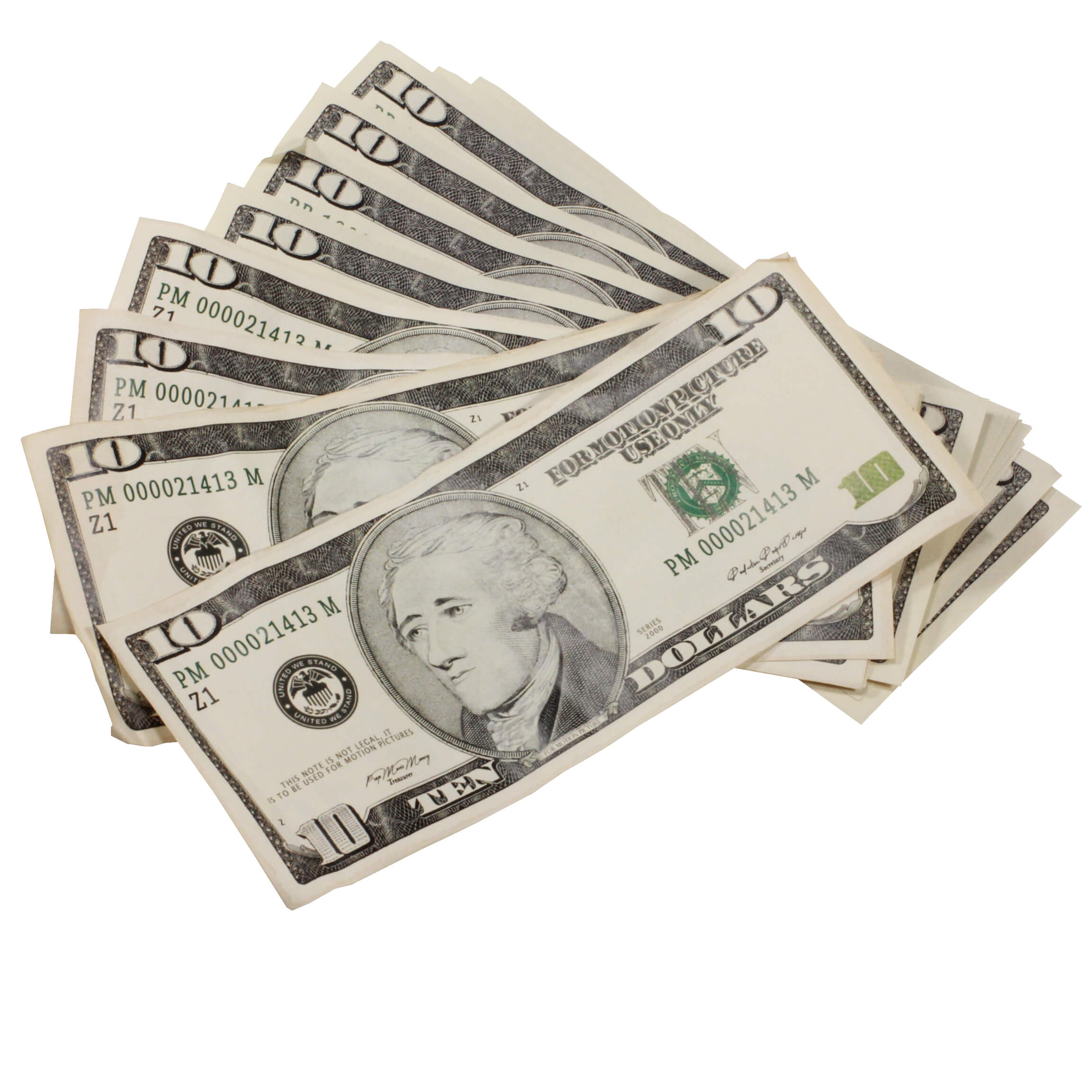 2000 Series Mix $18,500 Aged Full Print Fold Prop Money Bundle - Prop Movie Money