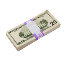 Load image into Gallery viewer, 2000 Series $20 Aged $2,000 Full Print Prop Money Stack - Prop Movie Money
