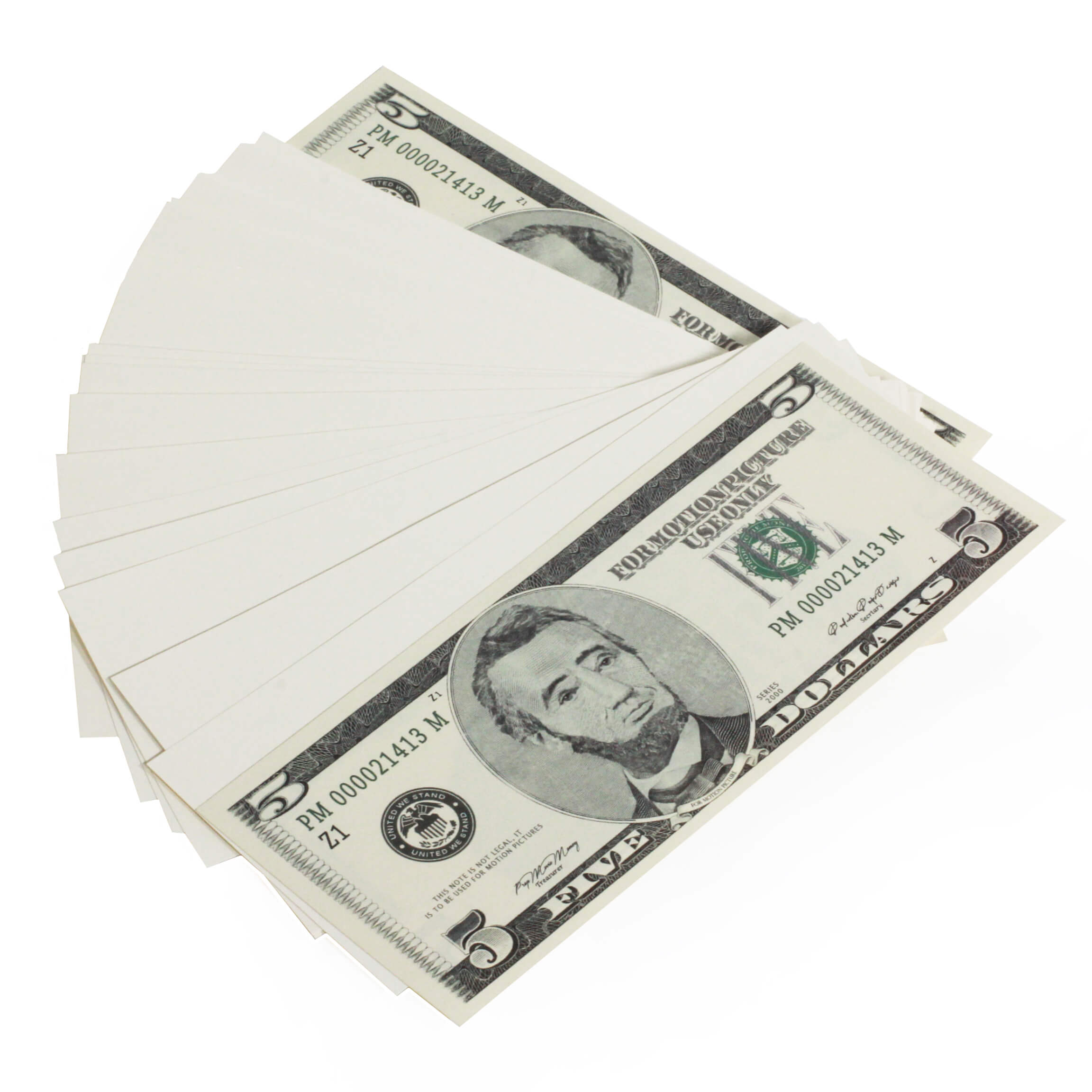 2000 Series Mix $18,500 Blank Filler Fat Fold Bundle - Prop Movie Money