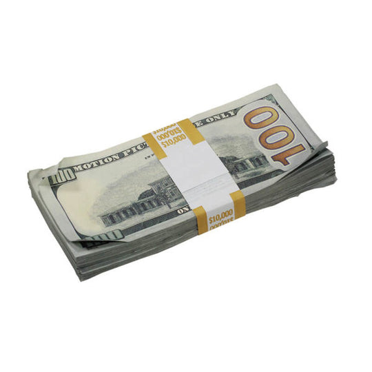 New Series $50,000 Aged Full Print Prop Money Package - Prop Movie Money