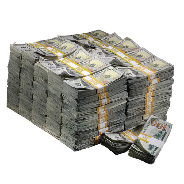 New Style $1,000,000 Aged Blank Filler Prop Money Bundle - Prop Movie Money