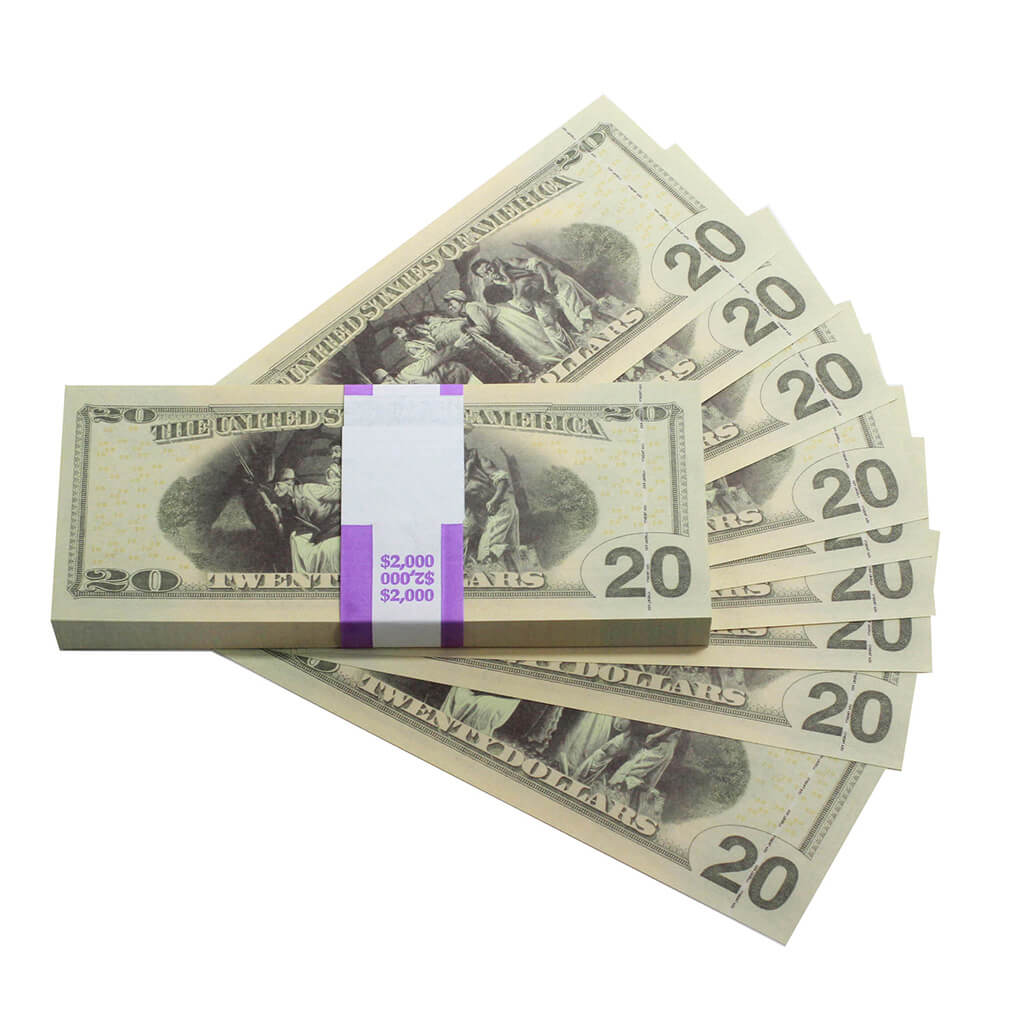 Harriet Tubman $20s x 100 Full Print Commemorative Bills - Prop Movie Money