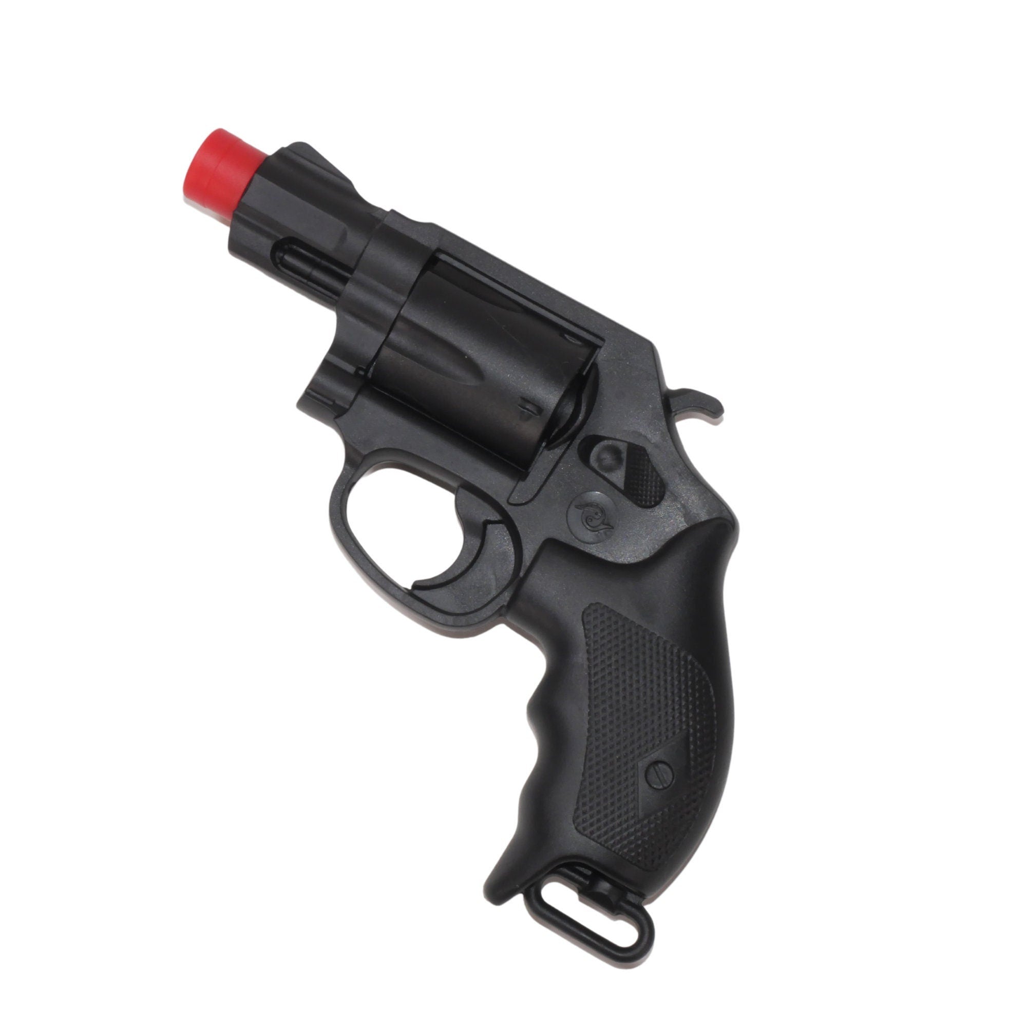 6" Black Snub Nose Revolver Pistol w/ Orange Tip - Prop Movie Money