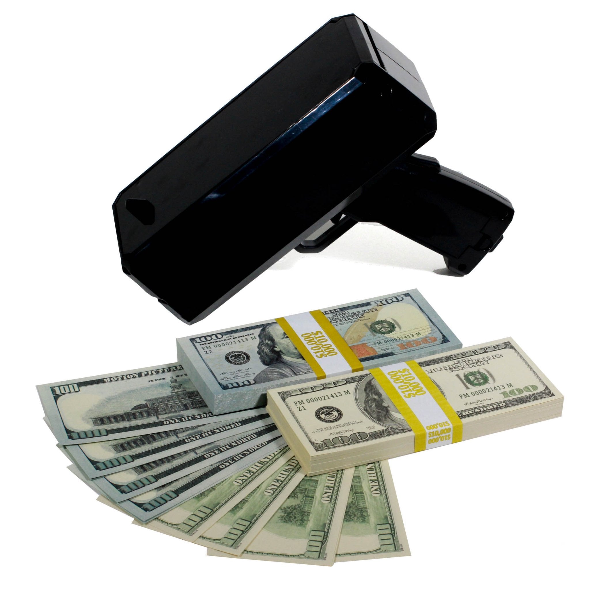Mixed Series $20,000 Full Print Stacks with Money Gun - Prop Movie Money