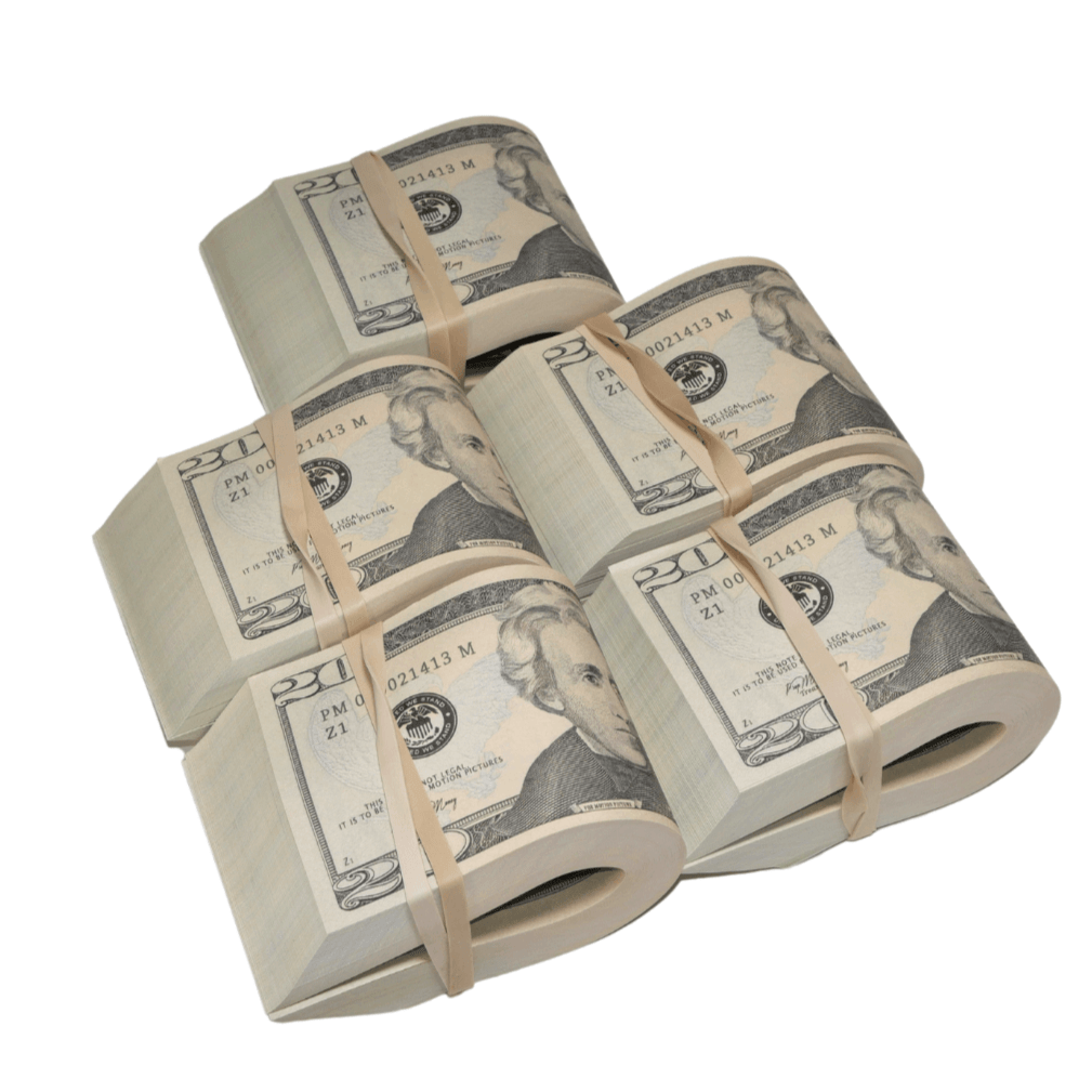 New Series $10,000 Full Print Fold Bundle - Prop Movie Money