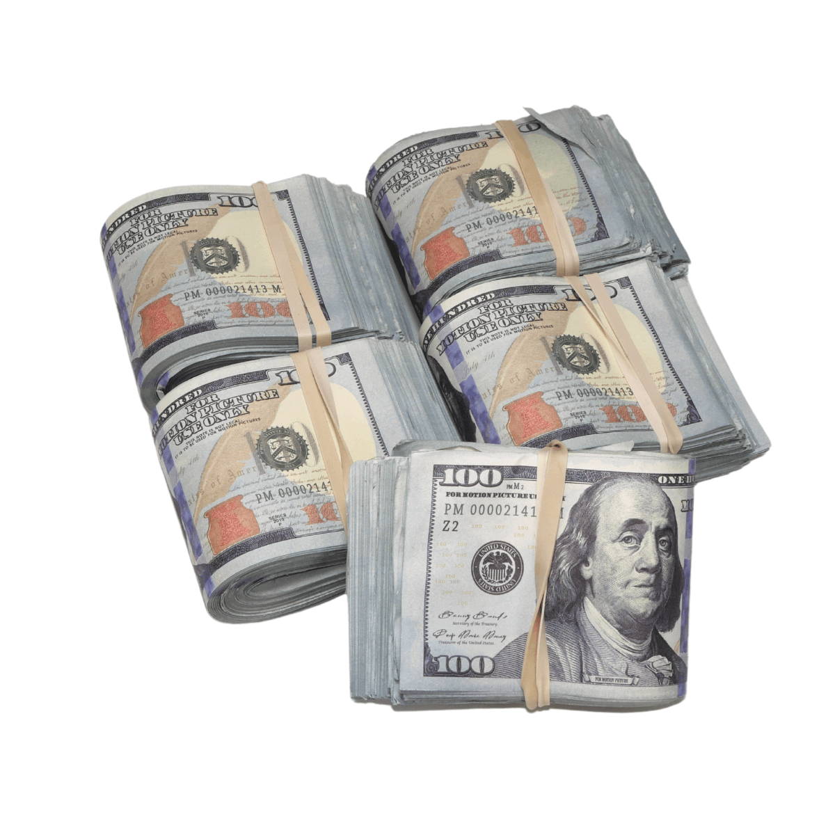 New Series $50,000 Aged Full Print Fold Prop Money Bundle - Prop Movie Money