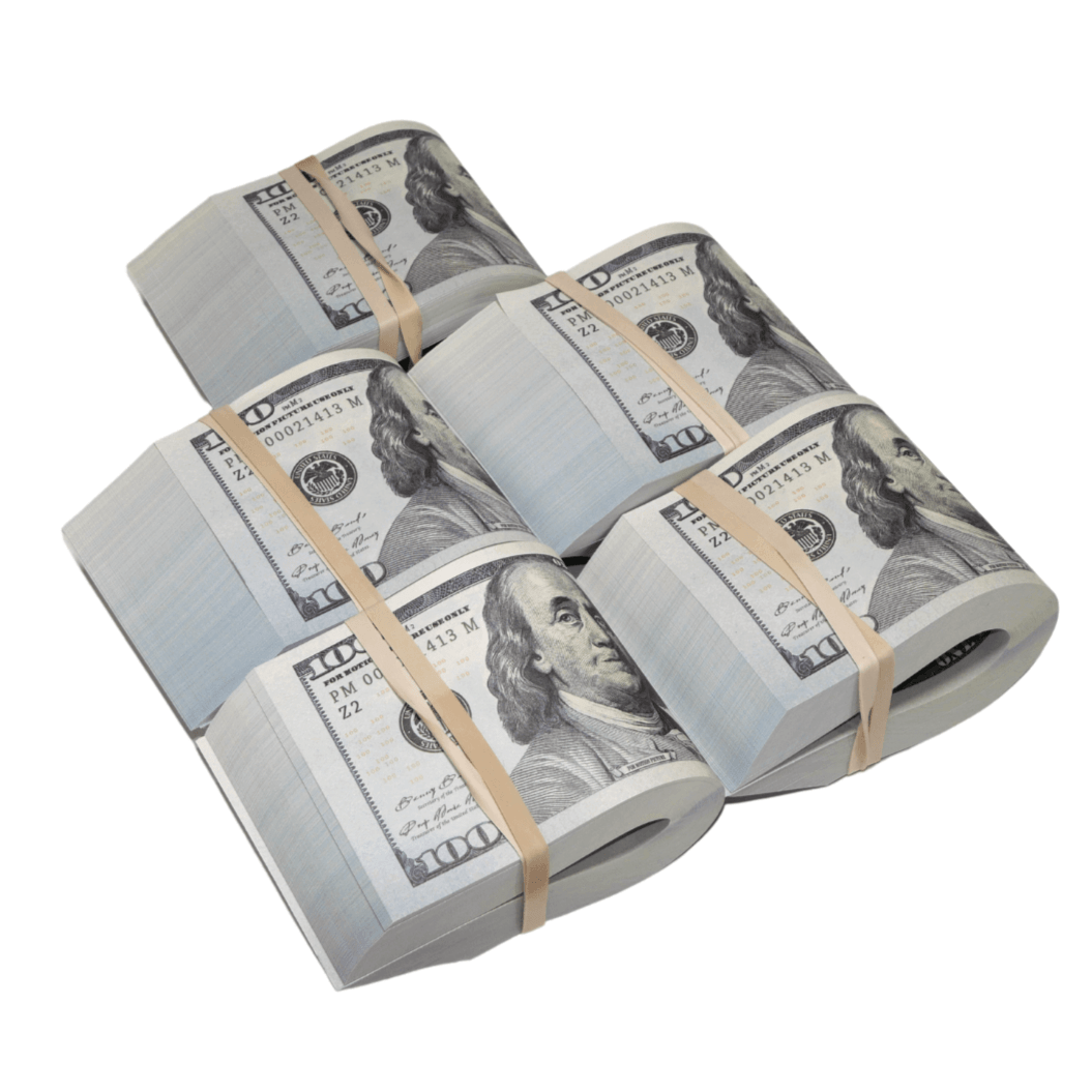 New Series $50,000 Full Print Fold Bundle - Prop Movie Money