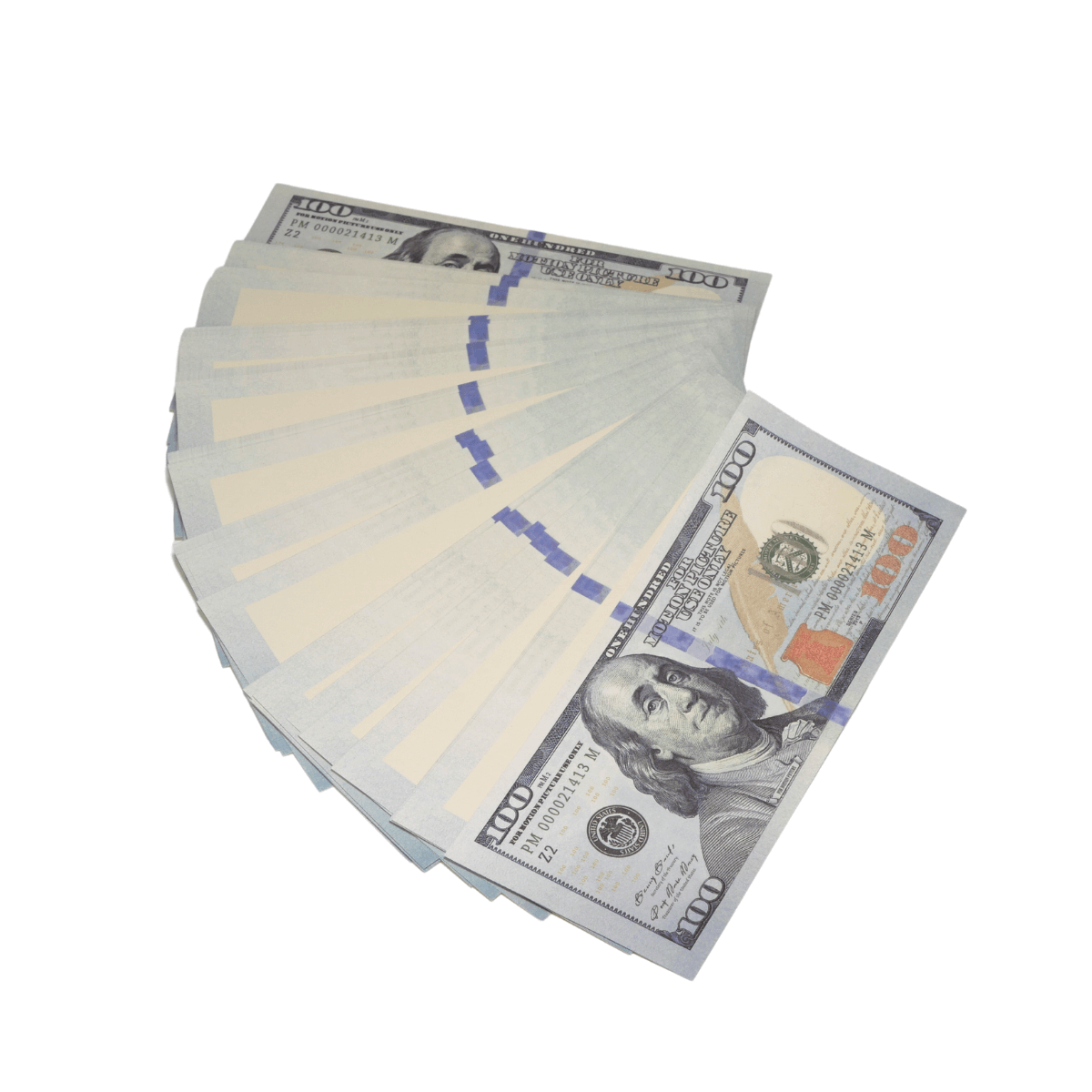 New Series Mix $15,000 Blank Filler Fat Fold Bundle - Prop Movie Money