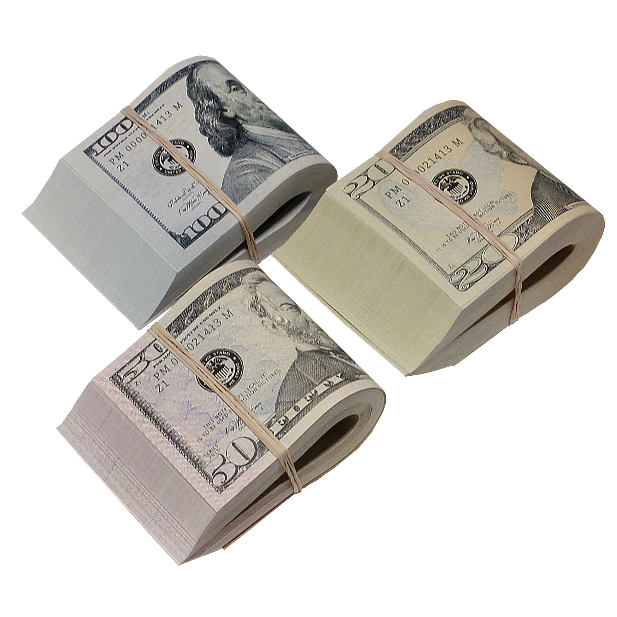 New Series Mix $17,000 Blank Filler Fat Fold Bundle - Prop Movie Money