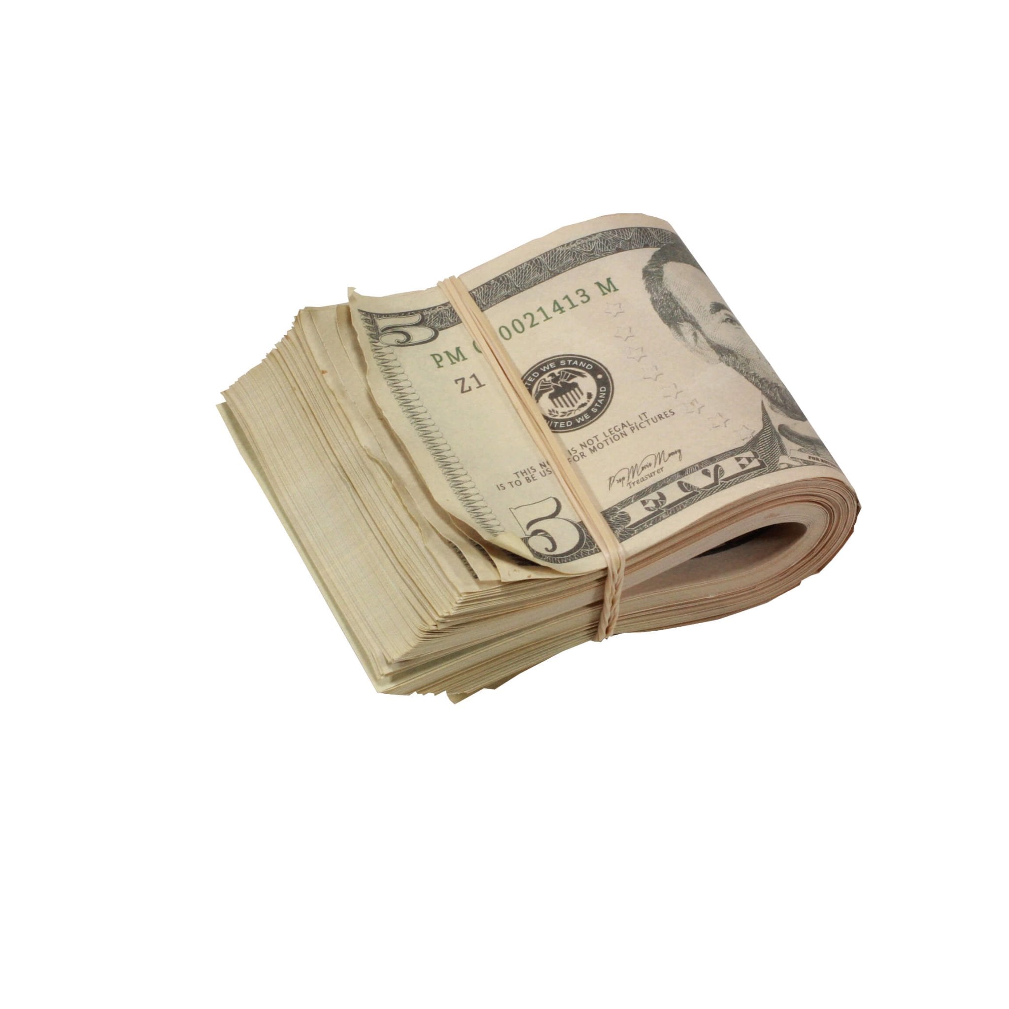 New Series Mix $18,500 Aged Blank Filler Fat Fold Bundle - Prop Movie Money