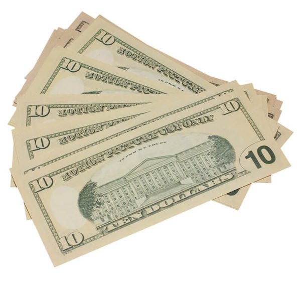 New Style $10 Full Print Prop Money Stack - Prop Movie Money