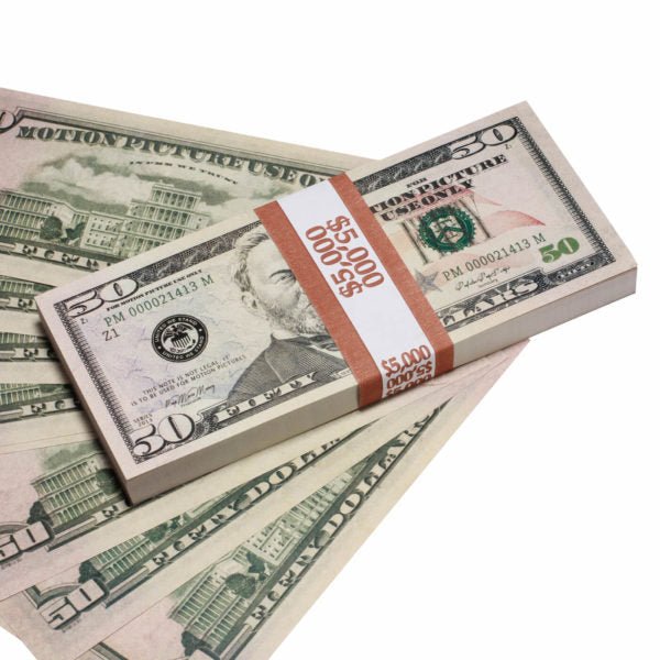 New Style $50 Full Print Prop Money Stack - Prop Movie Money