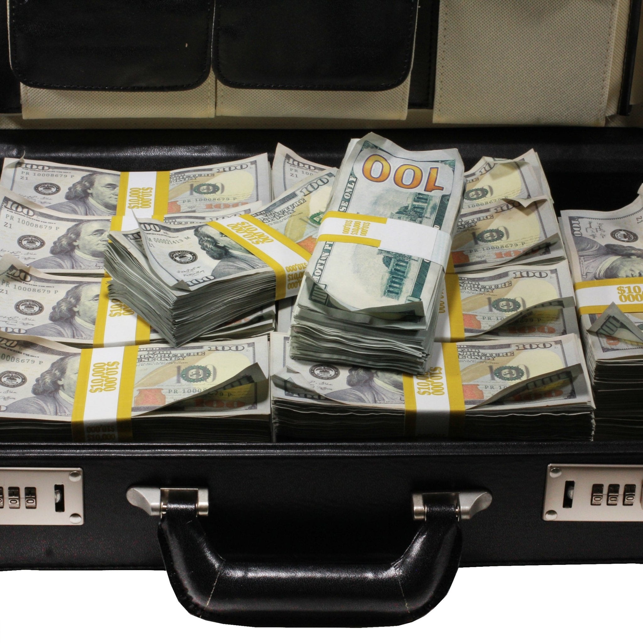 New Style $500,000 Aged Full Print Briefcase - Prop Movie Money