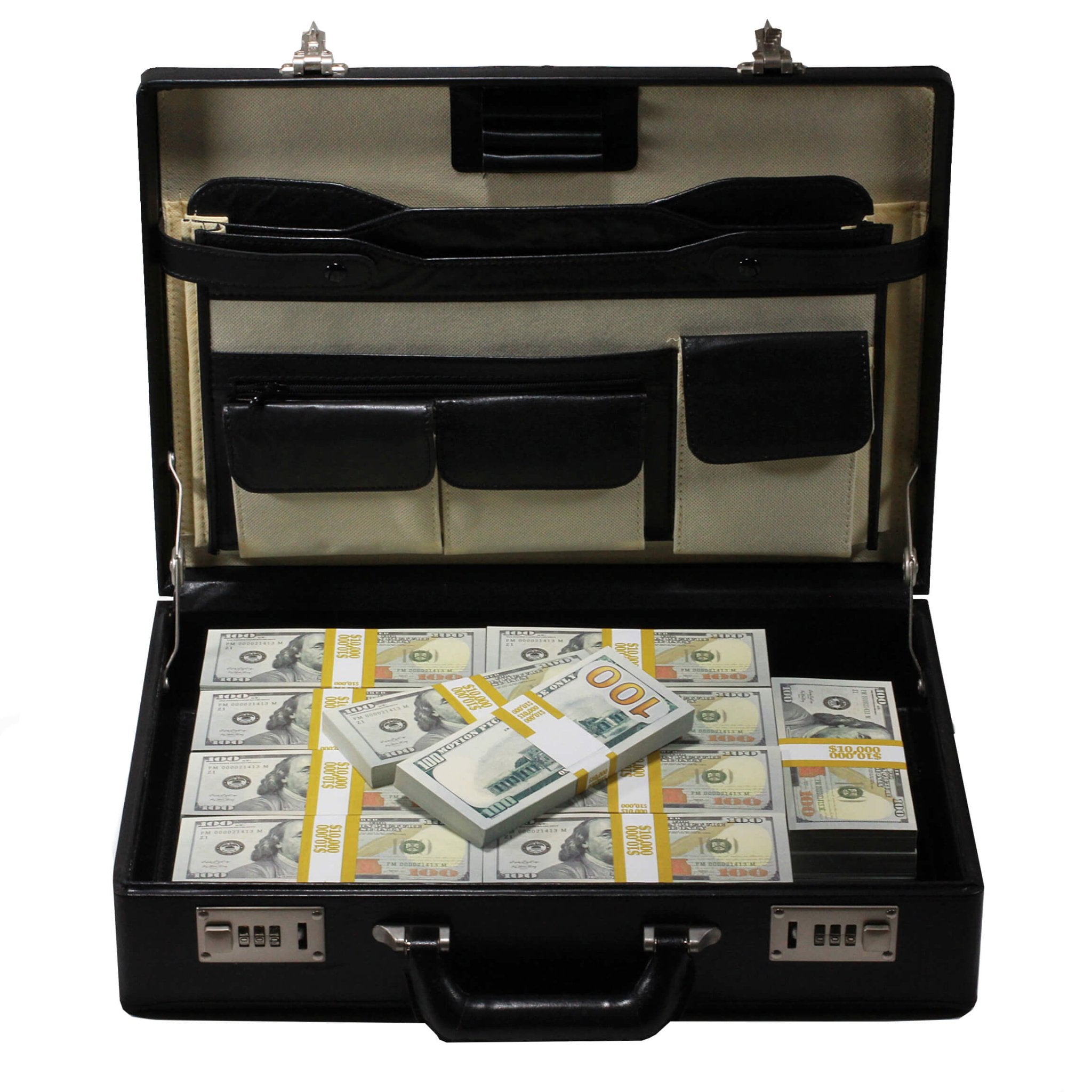 New Style $500,000 Blank Filler Prop Money Briefcase - Prop Movie Money