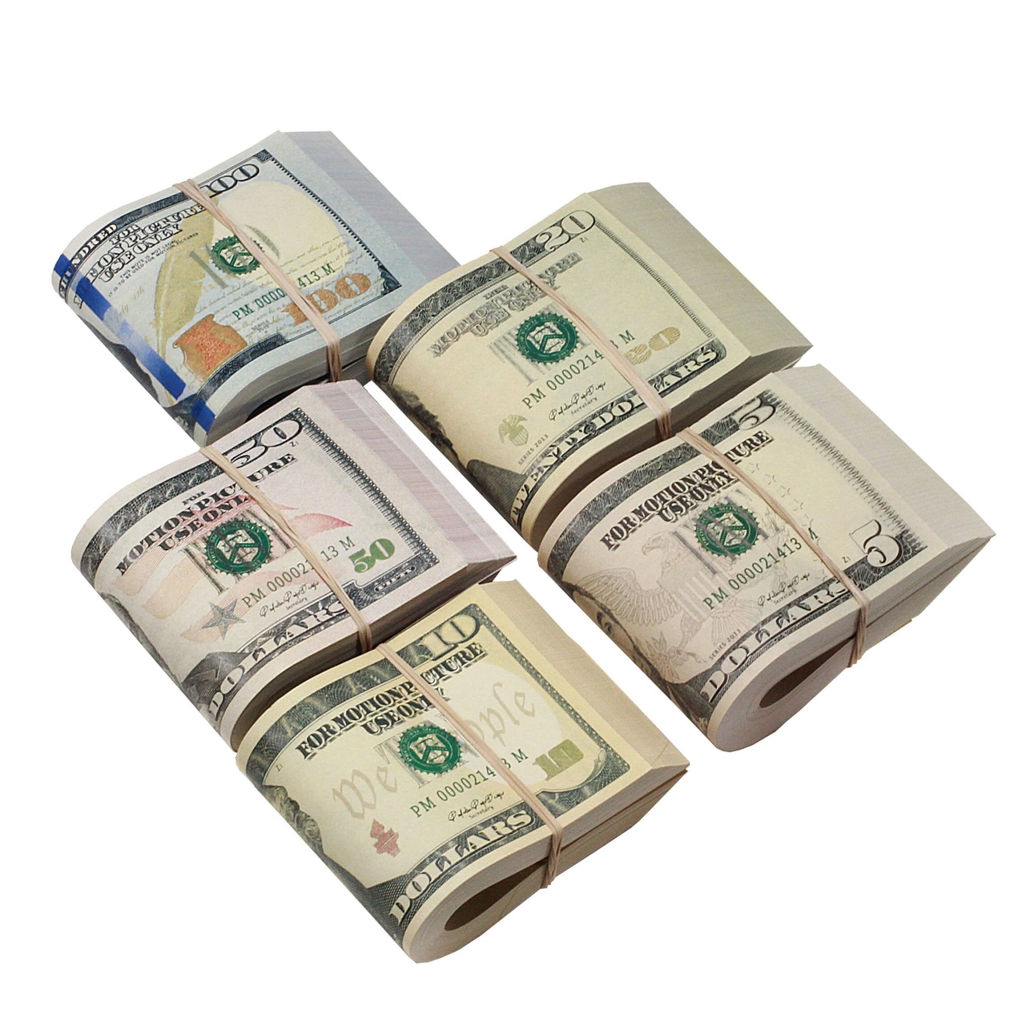 New Style Mix $18,500 Full Print Fold Prop Money Bundle - Prop Movie Money