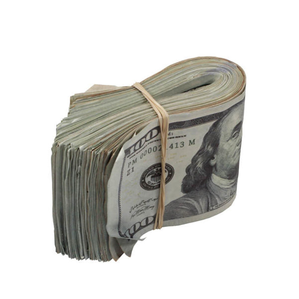 New Style $100s AGED LOOK $10,000 Full Print Fat Fold - Prop Movie Money