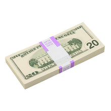 Load image into Gallery viewer, 2000 Series $20 Full Print Prop Money Stack - Prop Movie Money