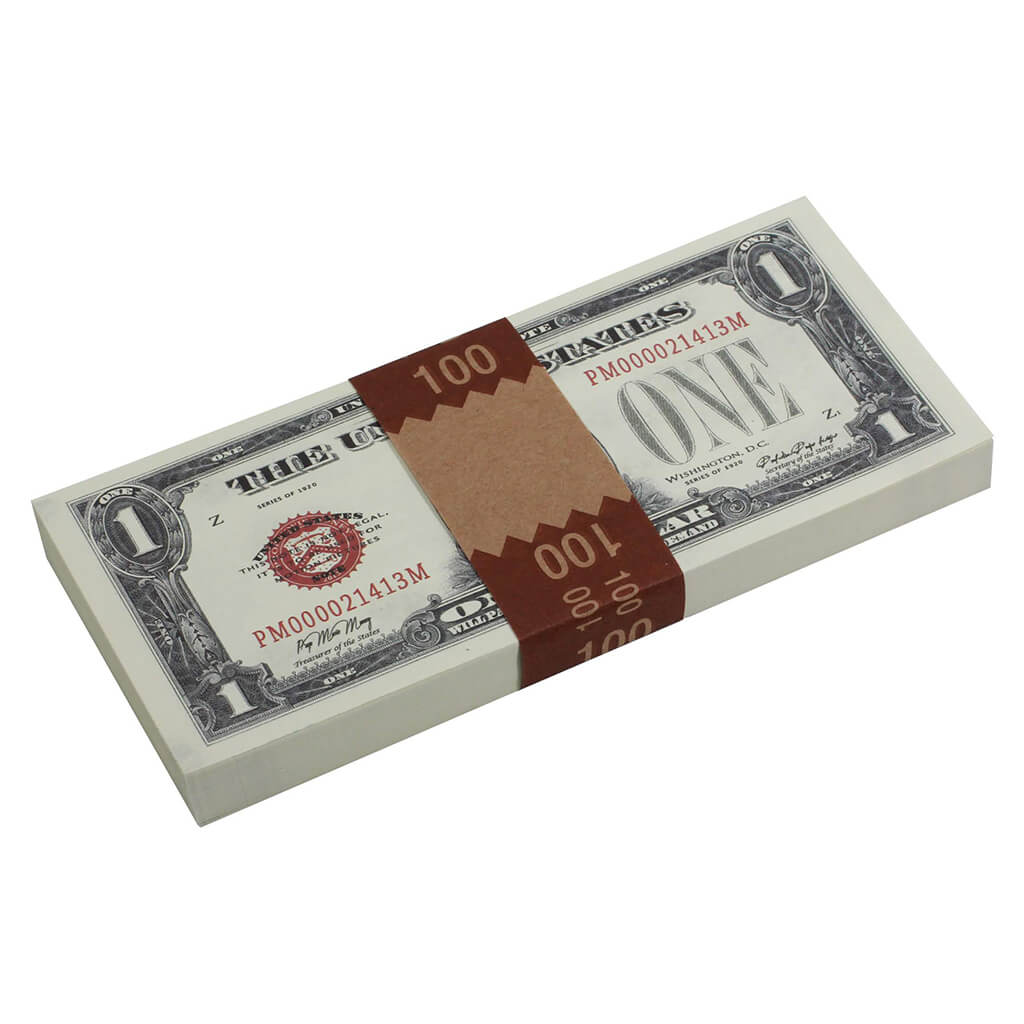 Series 1920's Vintage $1 Full Print $100 Prop Money Stack - Prop Movie Money