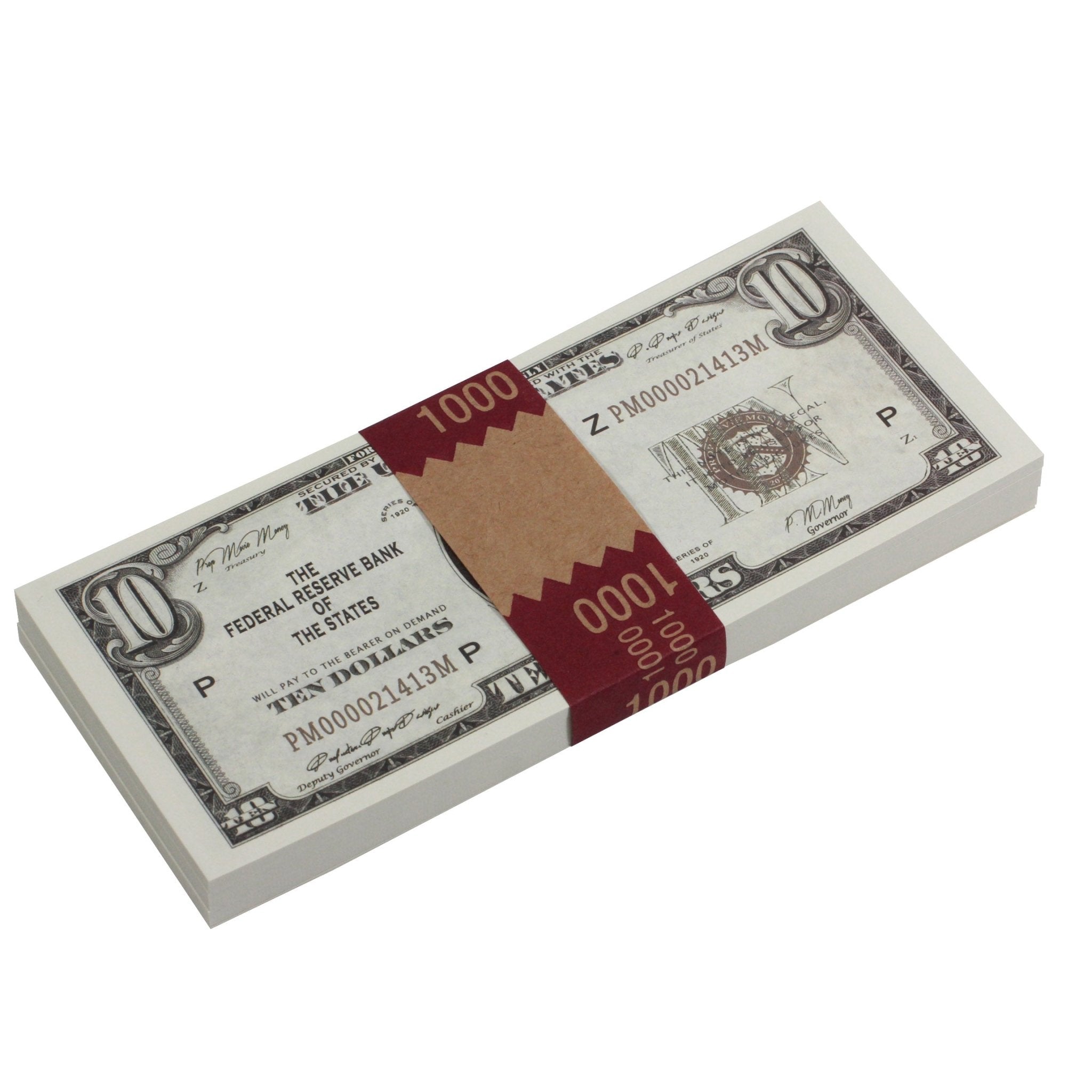 Series 1920s Vintage $10 Full Print Prop Money Stack - Prop Movie Money