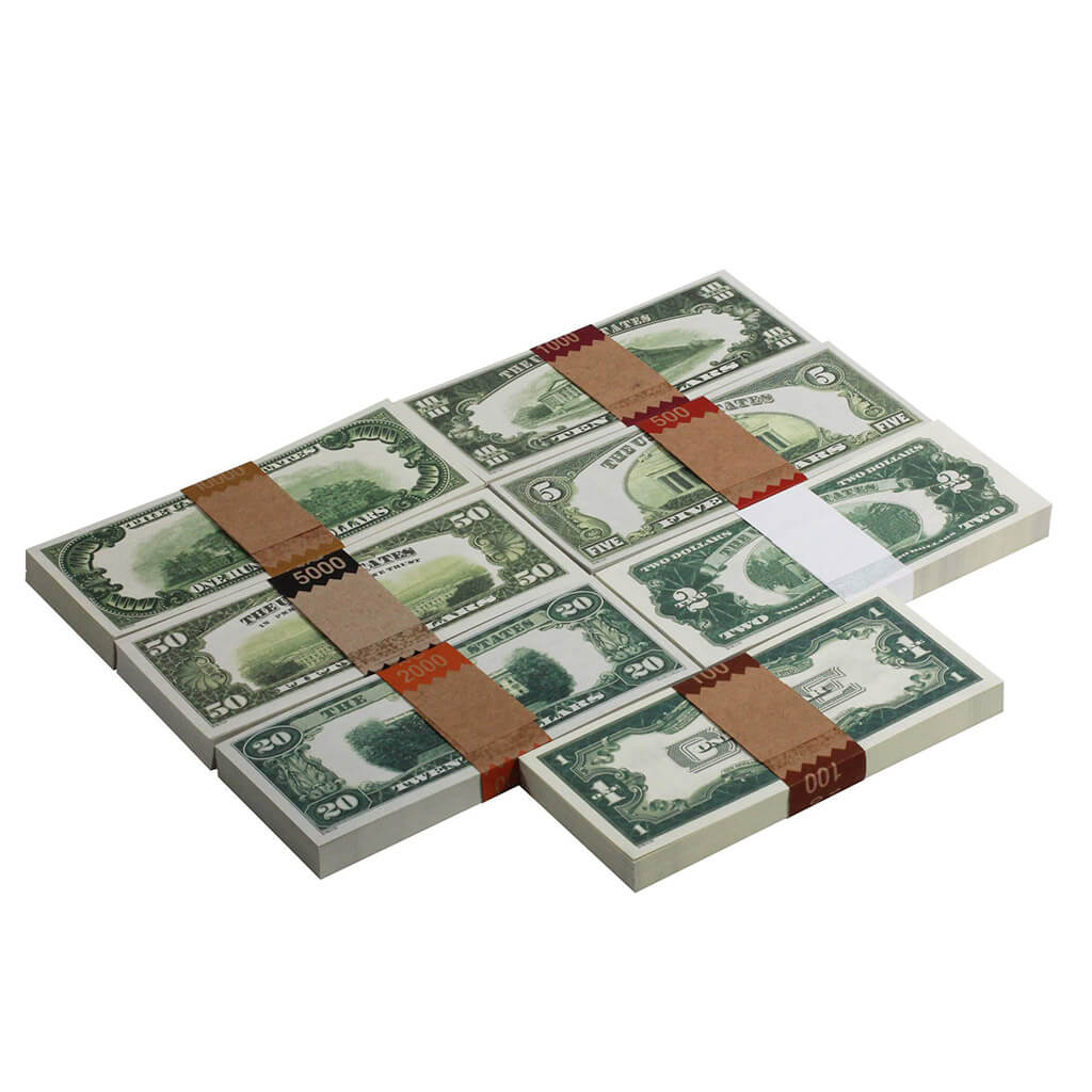 Series 1920's Vintage $18,800 Full Print Prop Money Stack Bundle - Prop Movie Money