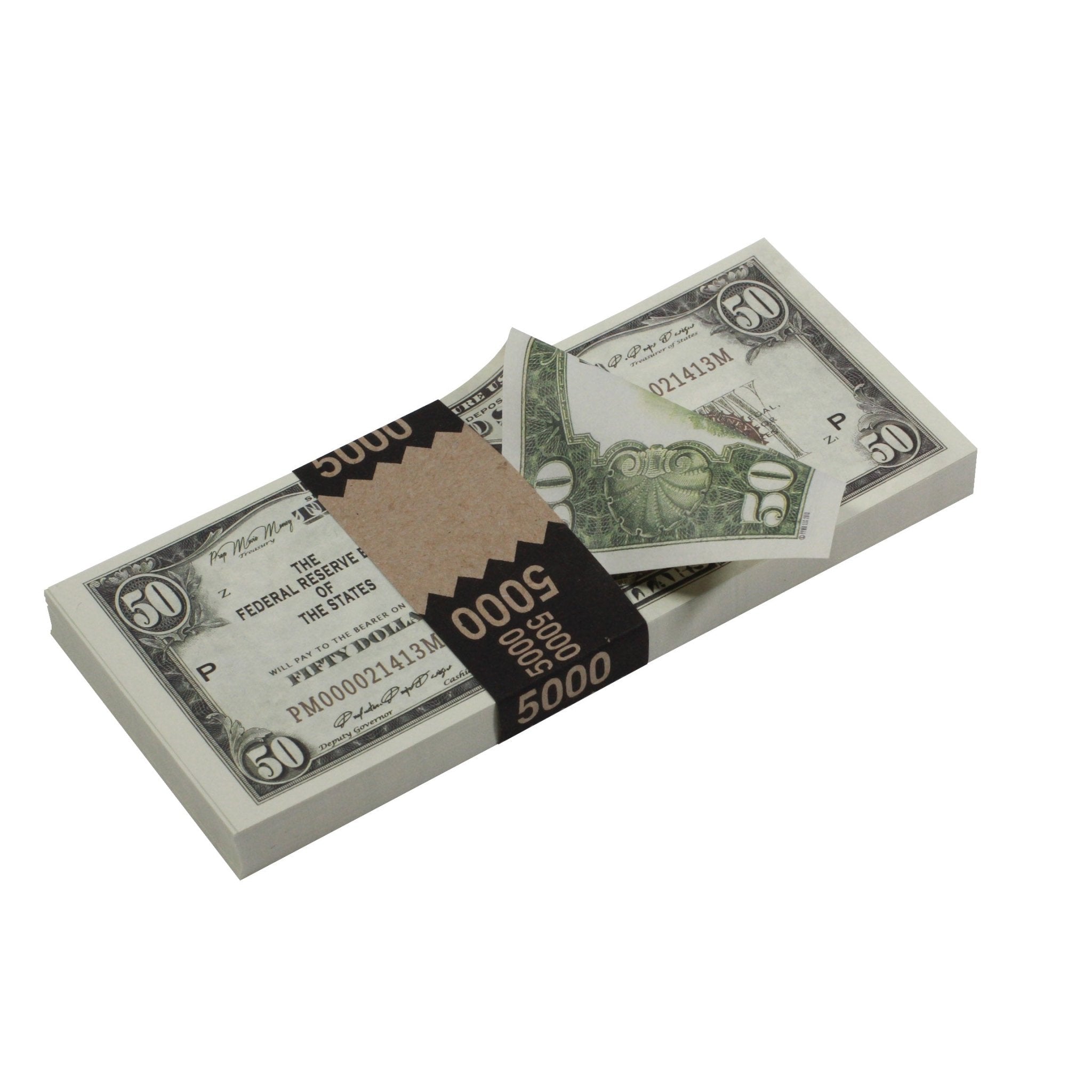 Series 1920s Vintage $50 Full Print Prop Money Stack - Prop Movie Money