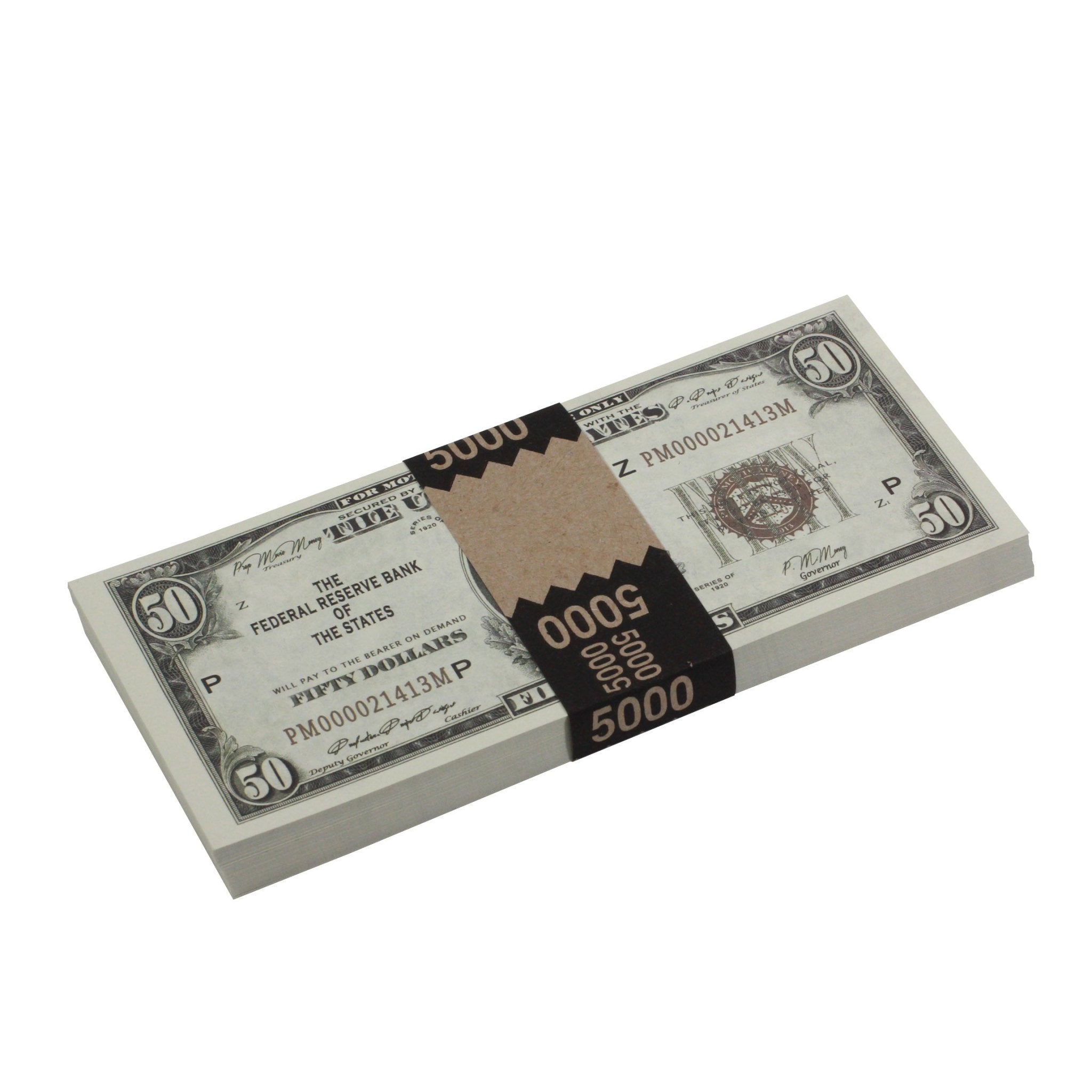Series 1920s Vintage $50 Full Print Prop Money Stack - Prop Movie Money
