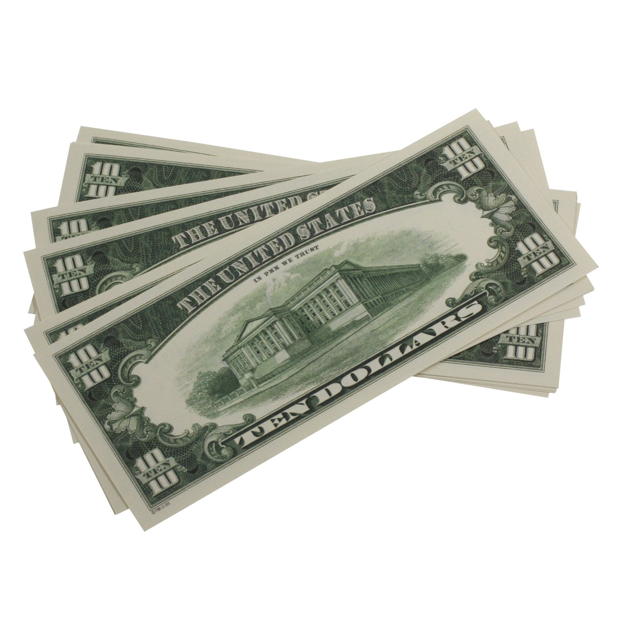Series 1980s $10 Full Print Prop Money Stack - Prop Movie Money
