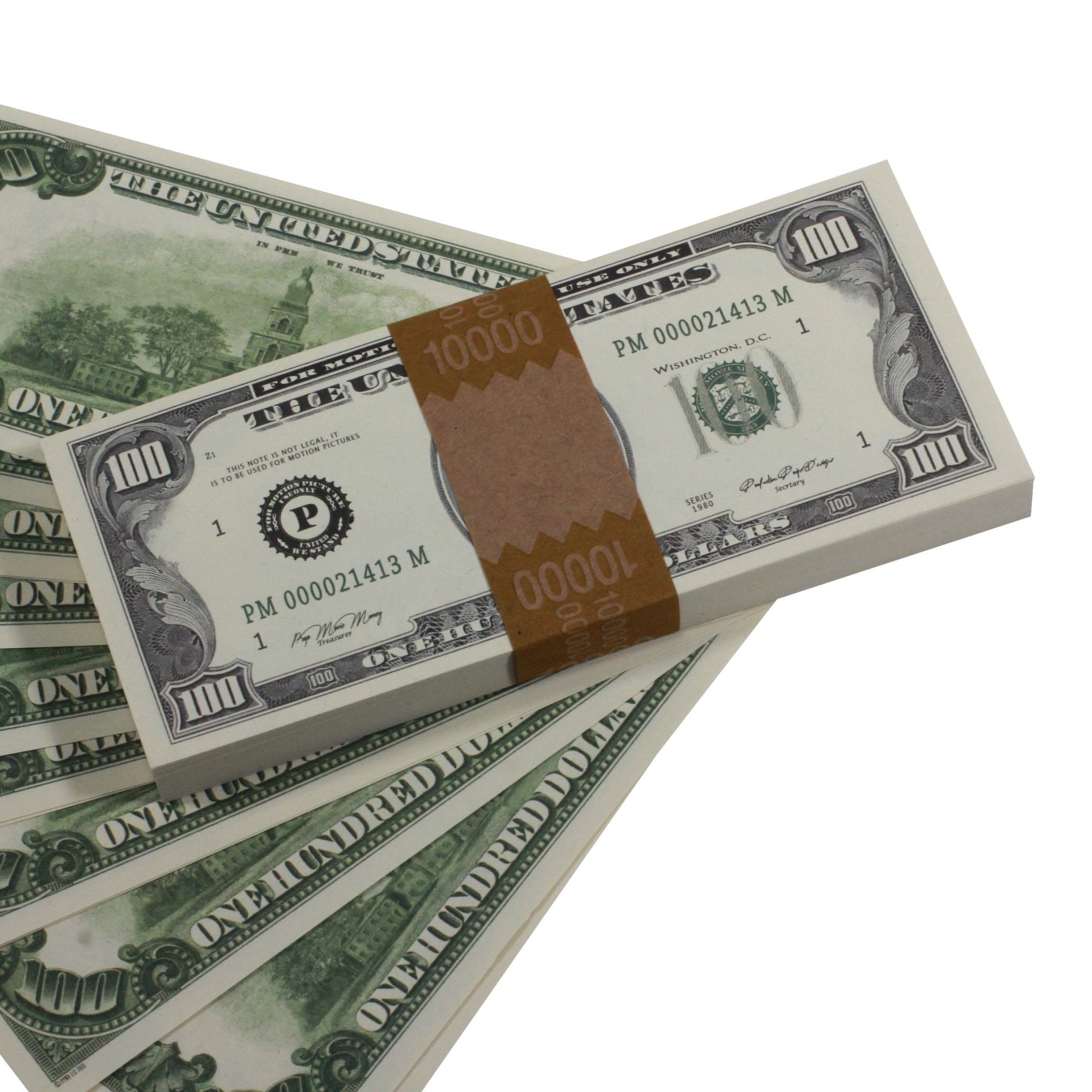 Series 1980s $100 Full Print Prop Money Stack - Prop Movie Money