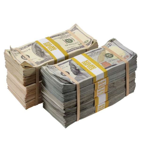 Mixed Series $100,000 Aged Blank Filler Prop Money Package - Prop Movie Money