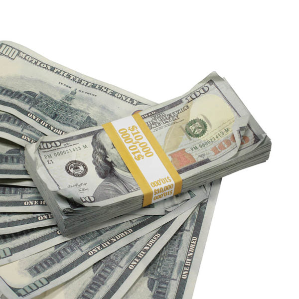 Mixed Series $100,000 Aged Full Print Prop Money Package - Prop Movie Money