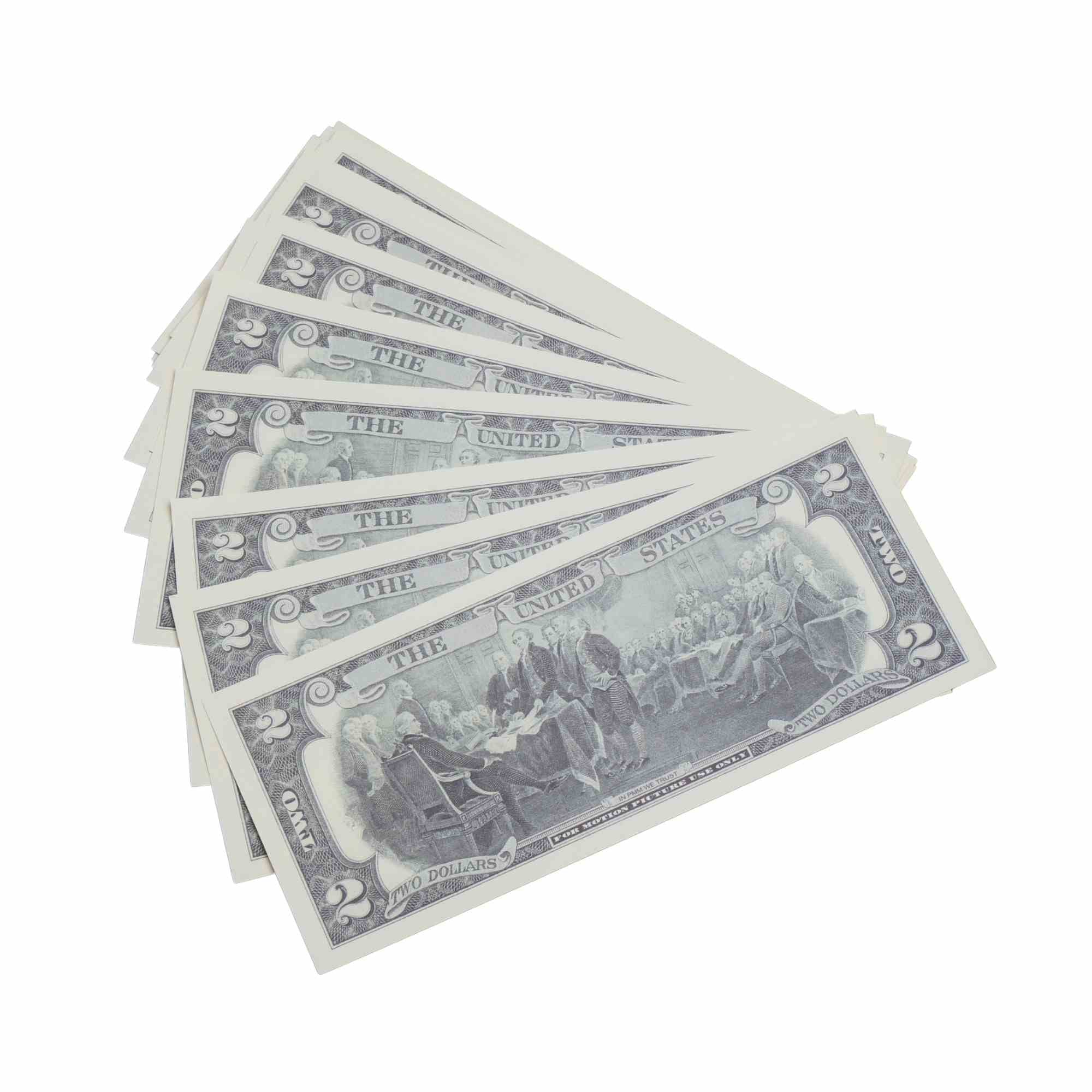 1980 Series $2 $1,000 Full Print Prop Money Package - Prop Movie Money