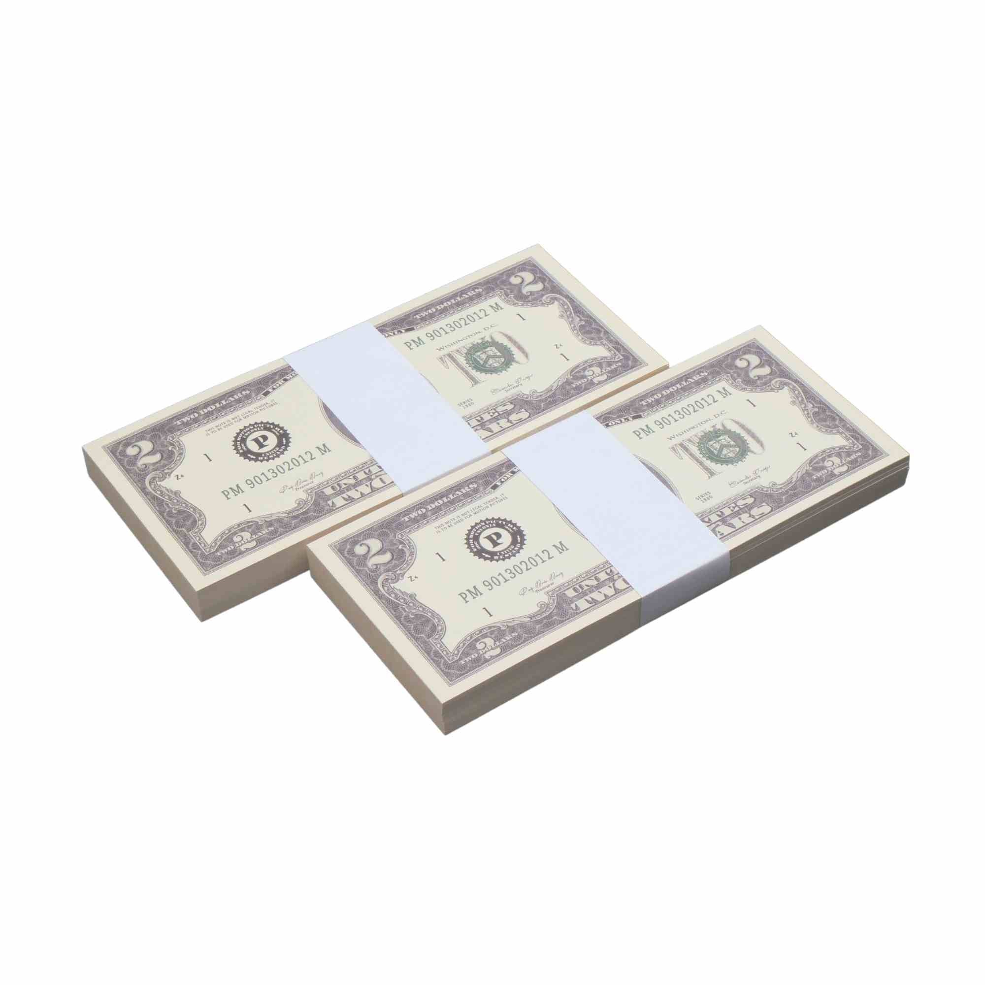 1980 Series $2 $400 Full Print Prop Money Bundle - Prop Movie Money